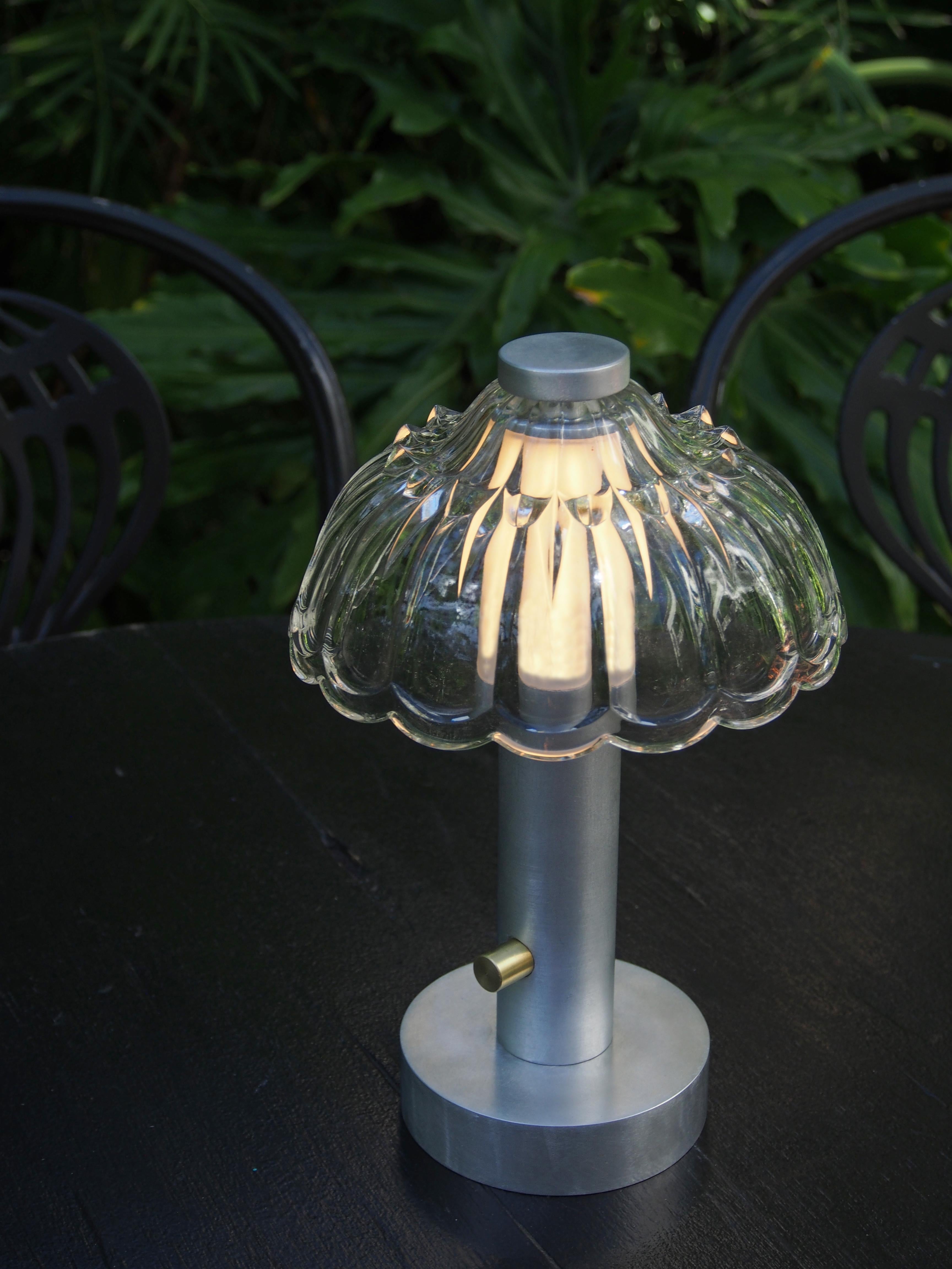 North American Portable Table Lamp with Vintage Shade - 04 For Sale