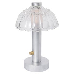 Porzellan-Tischlampe mit Vintage-Schirm - 05