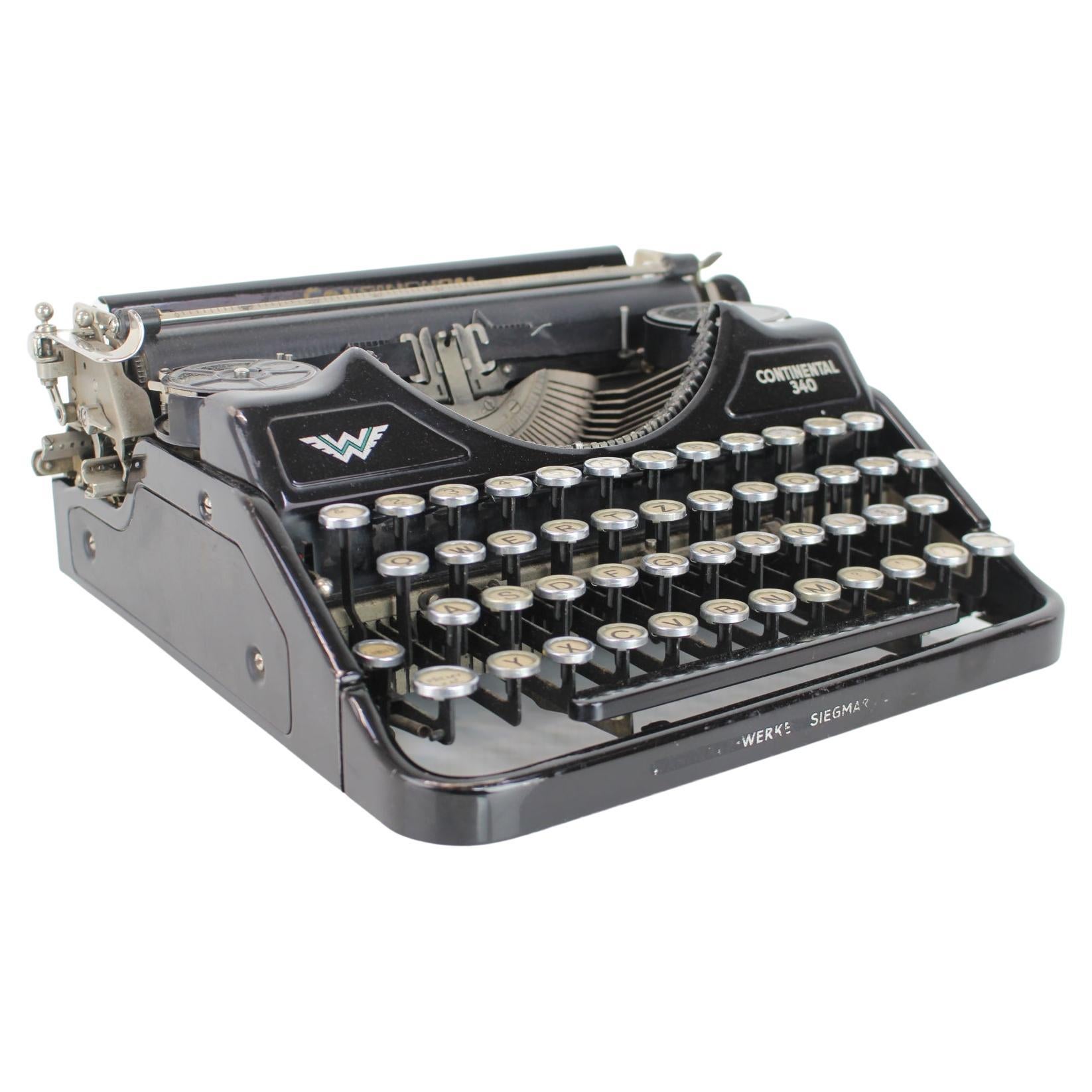 Portable Typewriter Continental 340, Germany 1937