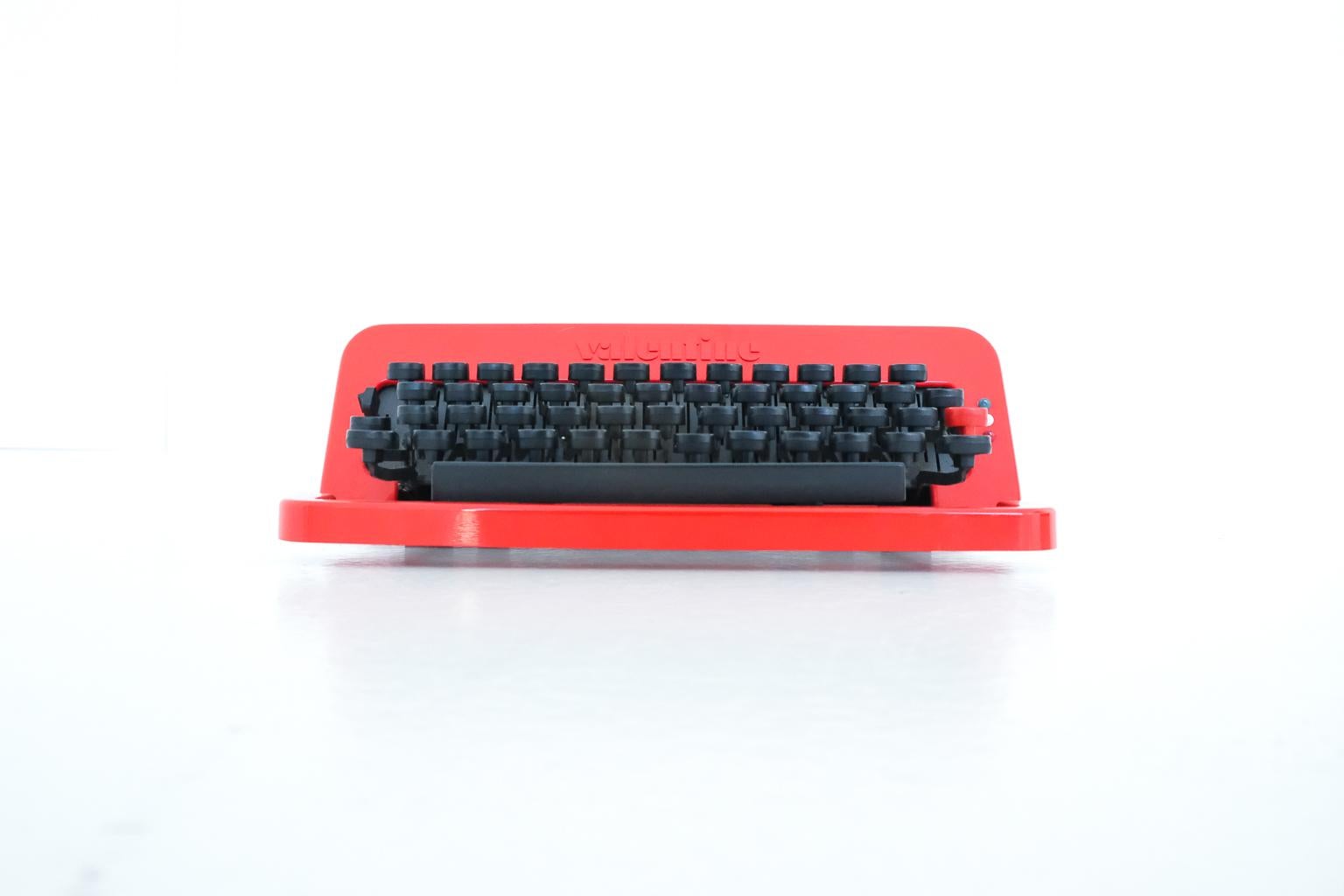 Metal Portable typwriter valentine by Ettore Sottsass / Perry King for Olivetti For Sale