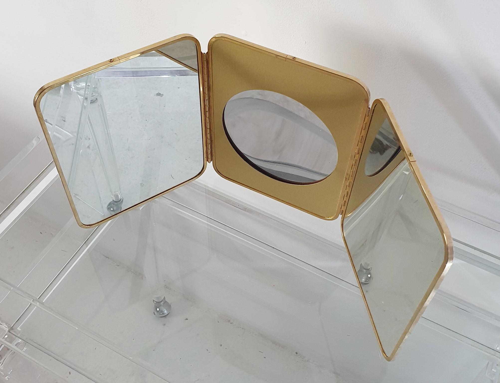 20th Century Portable Vanity Folding Mirror Italy