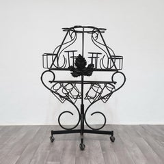 Portabottiglie Scultoreo Marcel Duchamp Style Design Ferro Battuto Anni 60