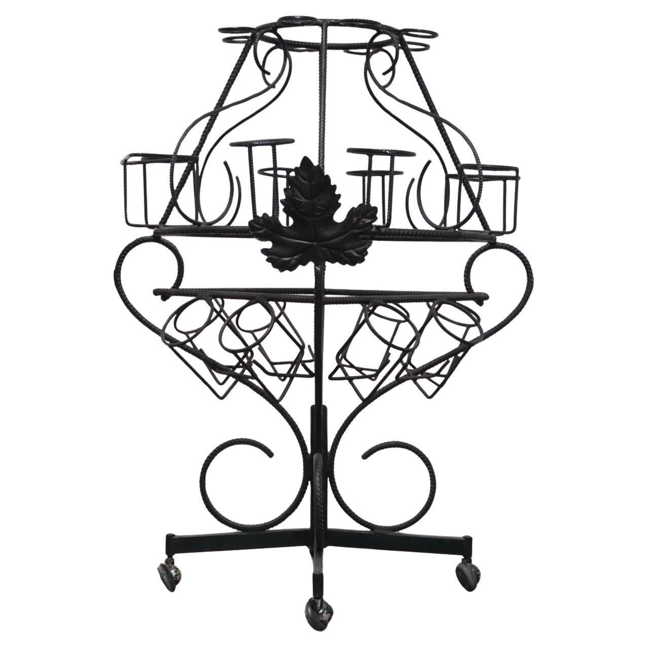 Portabottiglie Scultoreo Marcel Duchamp Style Design Ferro Battuto Anni 60 For Sale