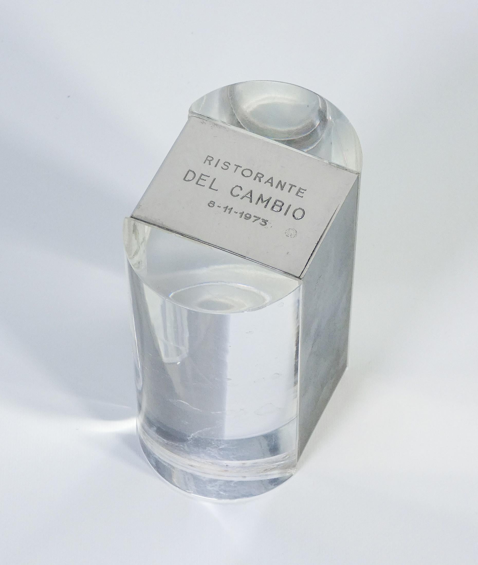 Candle holder, design Gabriella CRESPI for DEL CAMBIO restaurant. Italy, 1973 For Sale 1