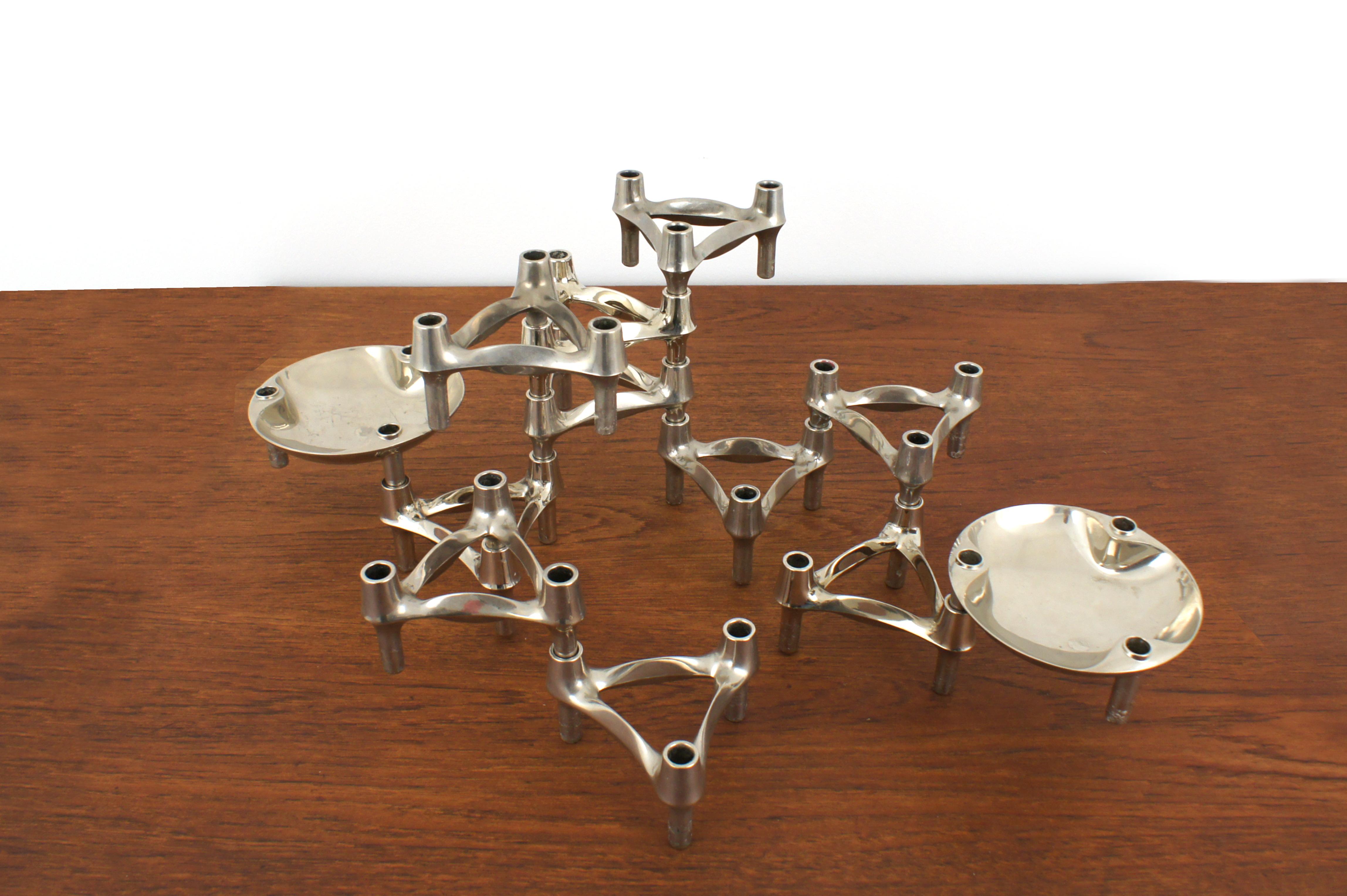 modular candle holder designed by Fritz Nagel, 1960s In Good Condition For Sale In Genova, IT