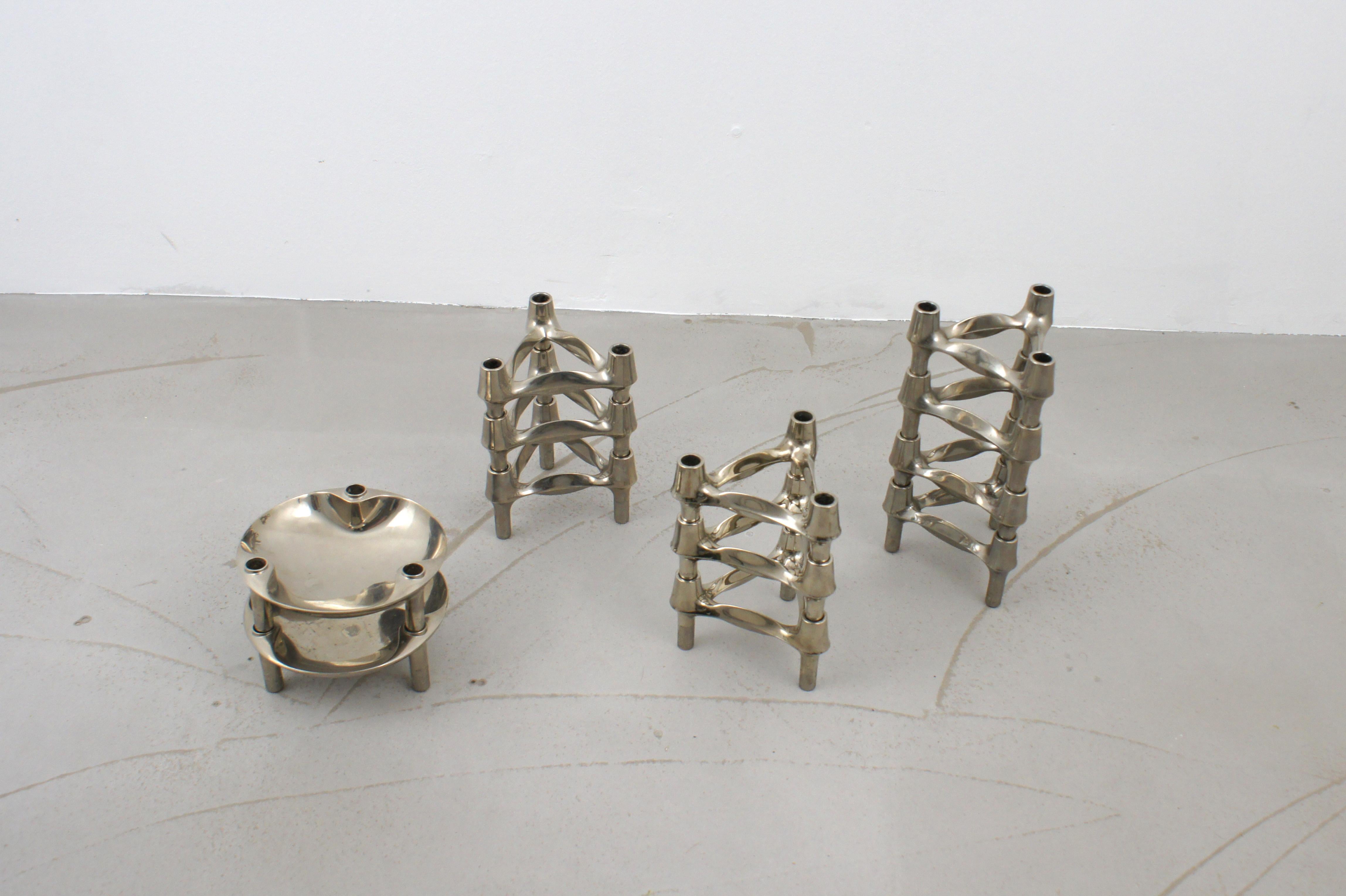 modularer Kerzenhalter, entworfen von Fritz Nagel, 1960er Jahre (Metall) im Angebot