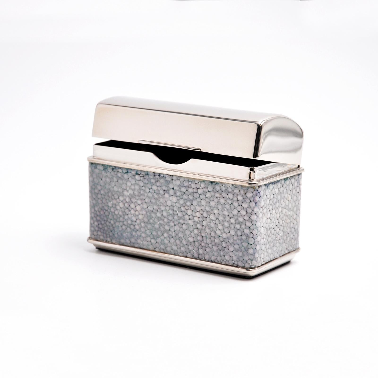 Modern GAME CARD HOLDER - CIGARETTE HOLDER made of genuine shagreen bluette For Sale
