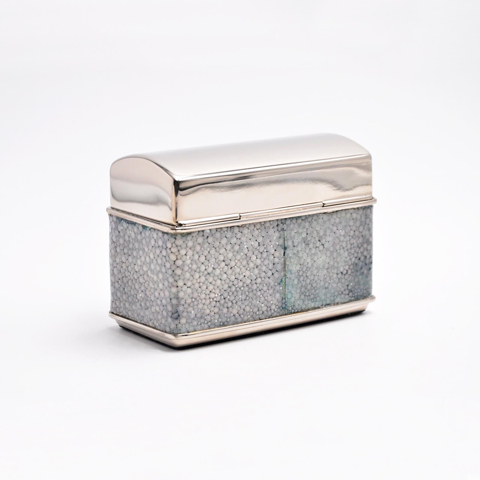 Italian GAME CARD HOLDER - CIGARETTE HOLDER made of genuine shagreen bluette For Sale