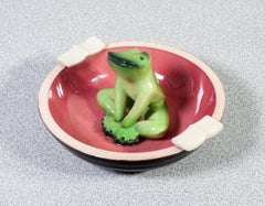 Portacenere con scultura di Ranocchio, Tarcisio TOSIN per LA FRECCIA. Anni 30