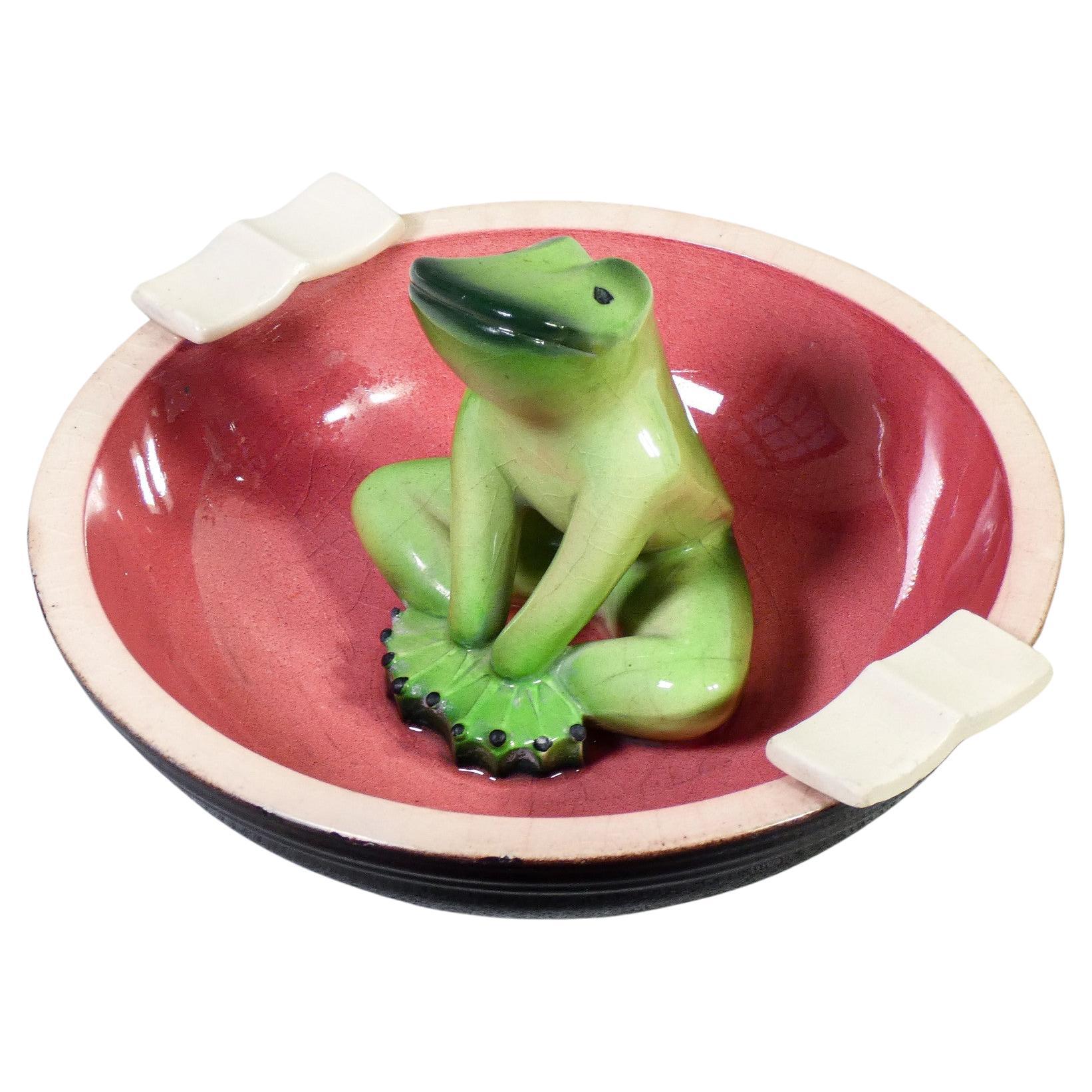 Ashtray with Frog sculpture, Tarcisio TOSIN for LA FRECCIA. 1930s