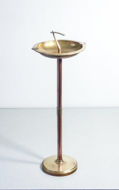 Cendrier de sol Art Déco en laiton et cuivre. Italie, années 30