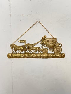 Paris Berlin polished brass wall keychain, 1970s