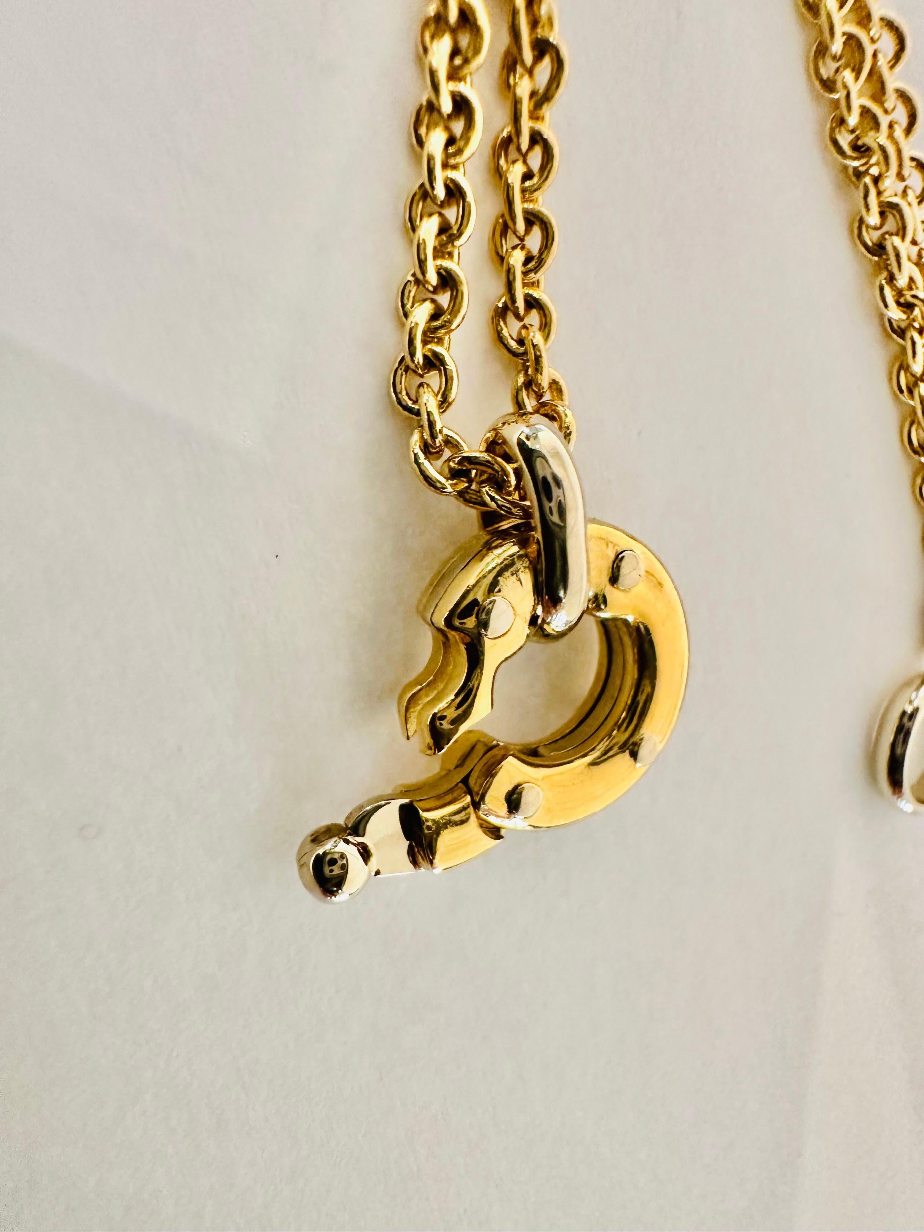 18kt Gelb- und Weißgold Schlüsselanhänger Eleganz und nautischen Stil Signiert Baraka im Angebot 8