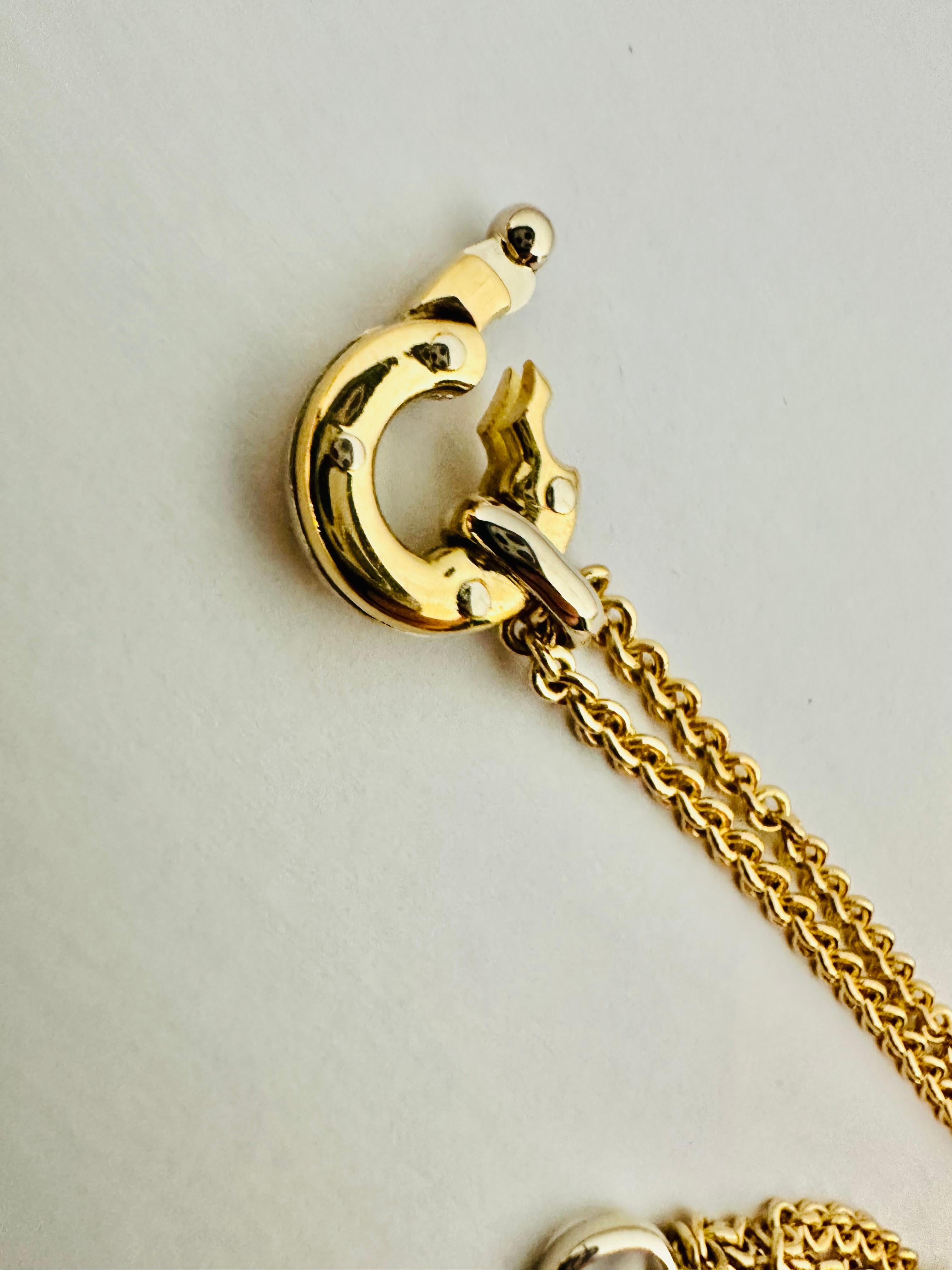18kt Gelb- und Weißgold Schlüsselanhänger Eleganz und nautischen Stil Signiert Baraka im Angebot 1