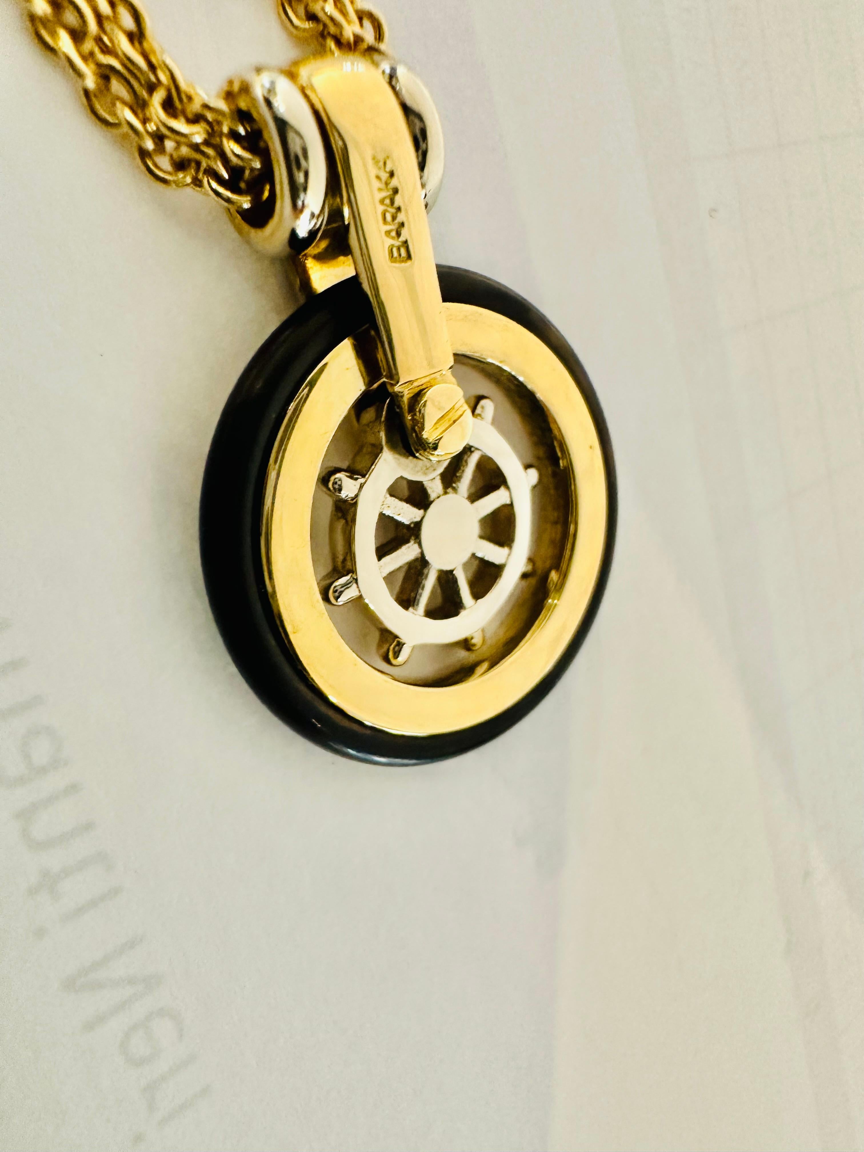 18kt Gelb- und Weißgold Schlüsselanhänger Eleganz und nautischen Stil Signiert Baraka im Angebot 3