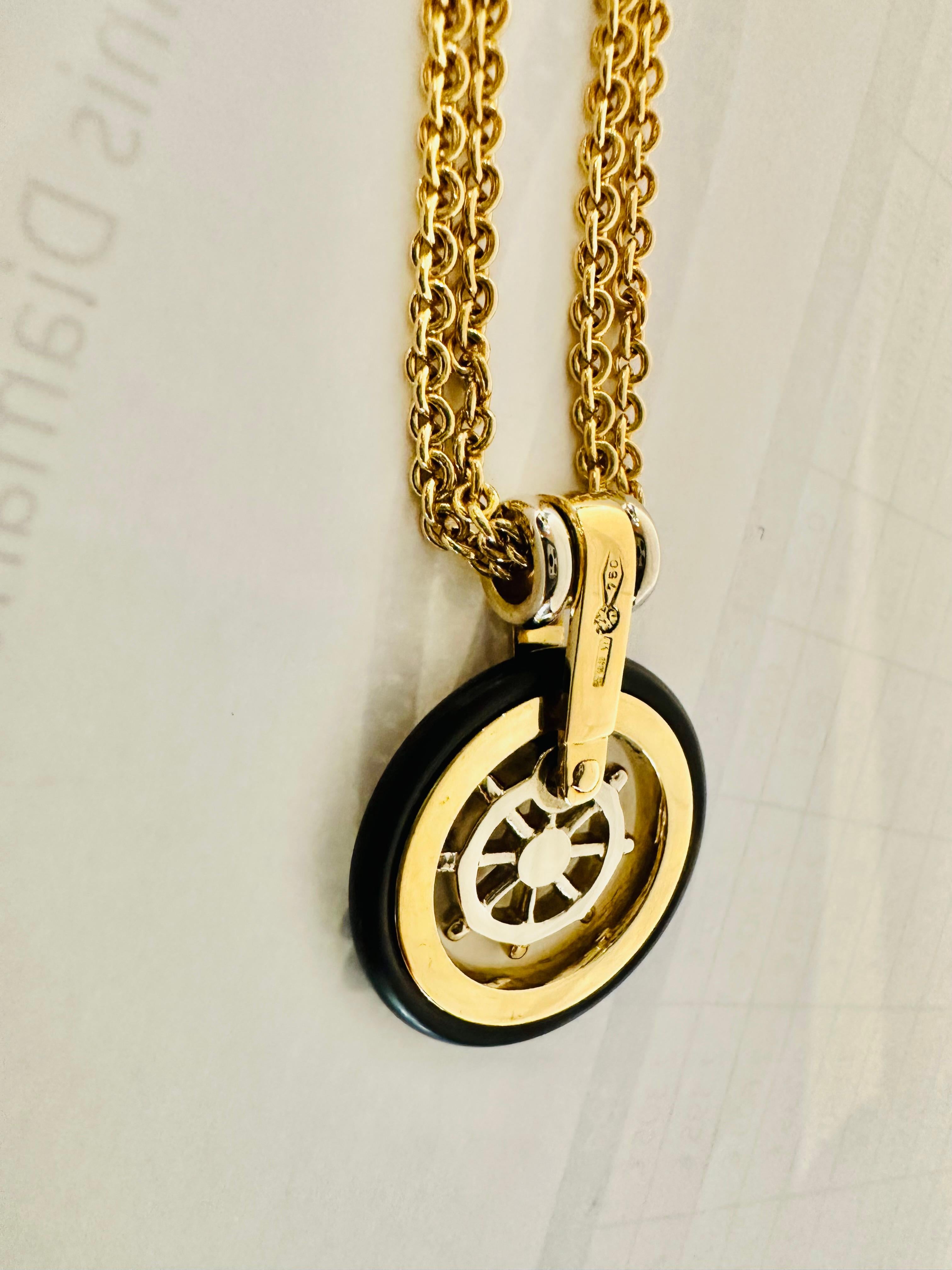 18kt Gelb- und Weißgold Schlüsselanhänger Eleganz und nautischen Stil Signiert Baraka im Angebot 4