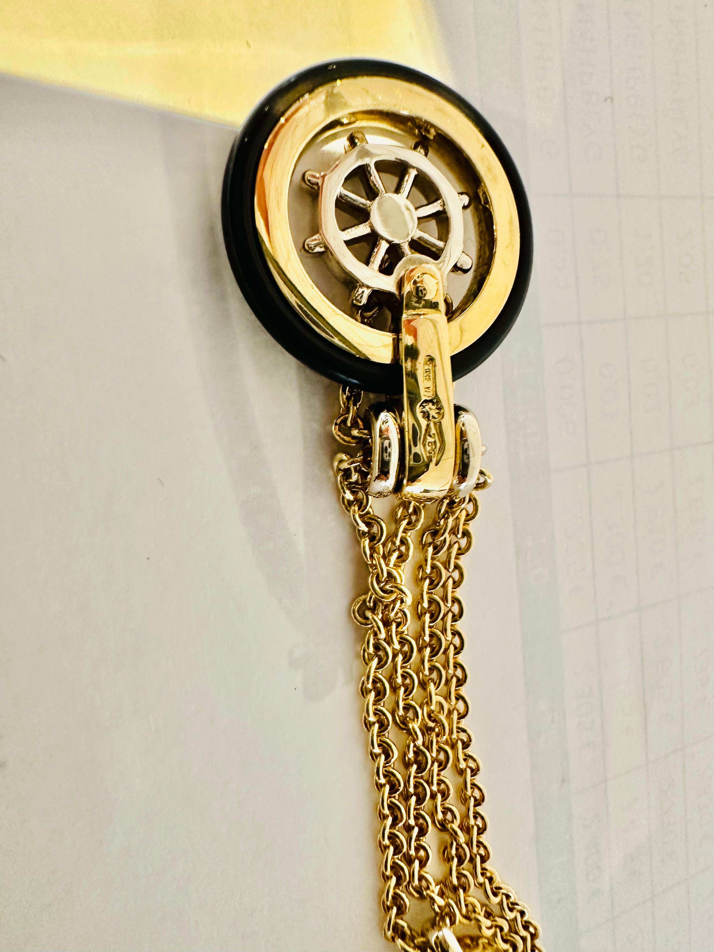 18kt Gelb- und Weißgold Schlüsselanhänger Eleganz und nautischen Stil Signiert Baraka im Angebot 5