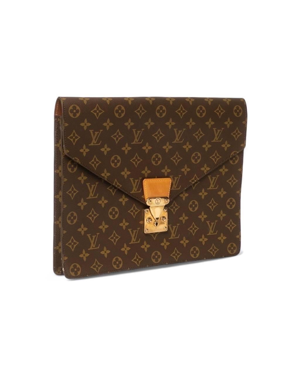 Noir Portadocumenti A Mano Louis Vuitton Portadocumenti Senateur Monogram en vente