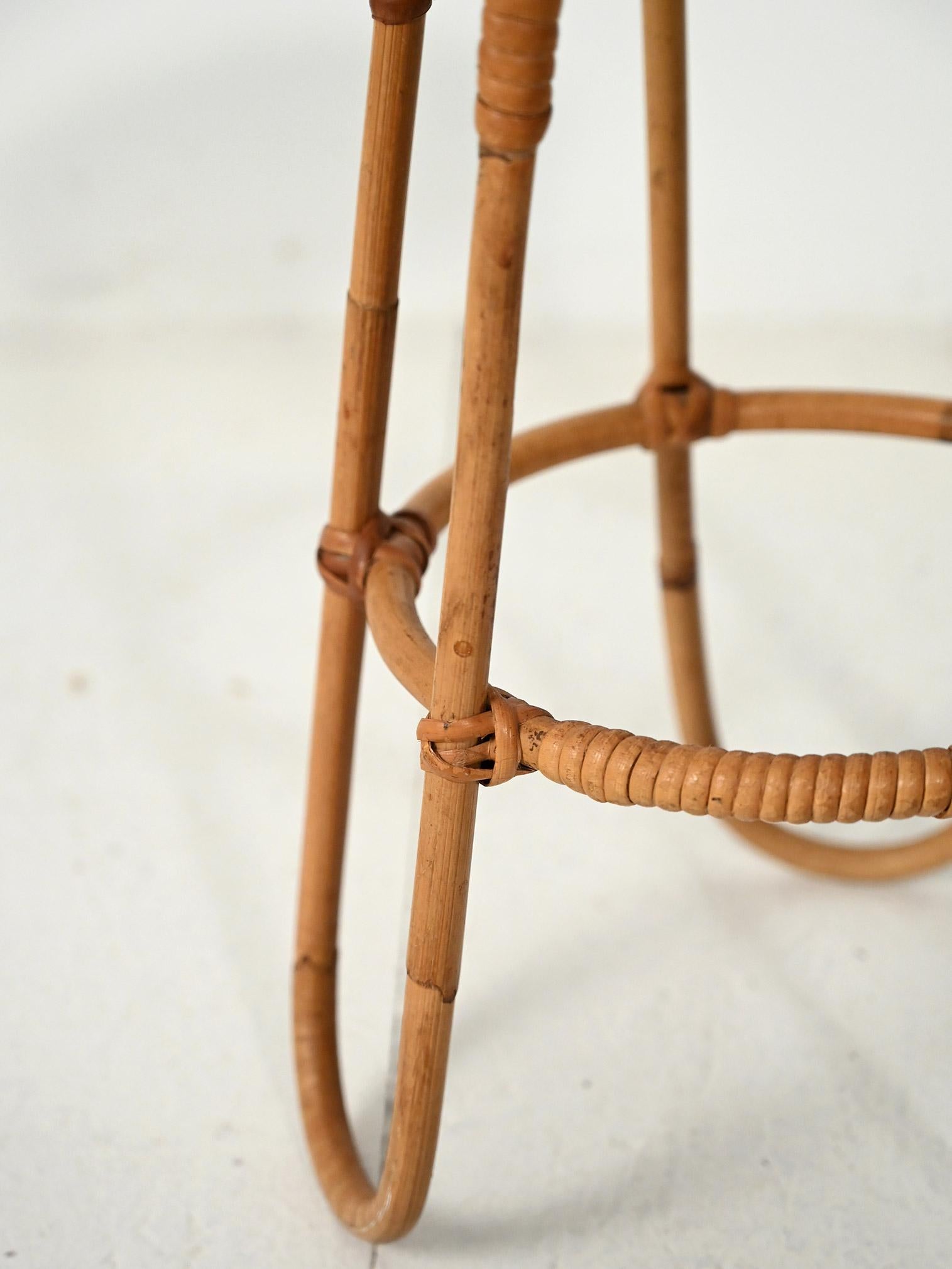 Scandinavo Portafiori scandinavo circolare in bambù anni '60 in vendita