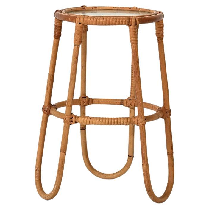 Portafiori scandinavo circolare in bambù anni '60