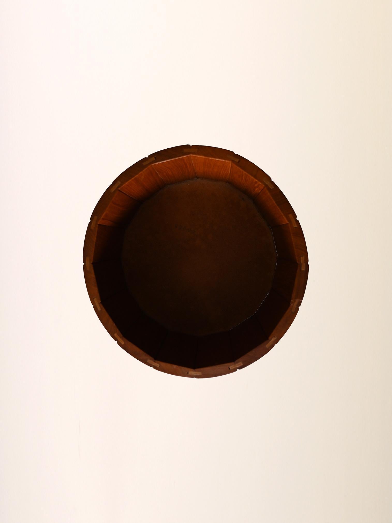 Brass Portafiori scandinavo vintage in teak e ottone For Sale