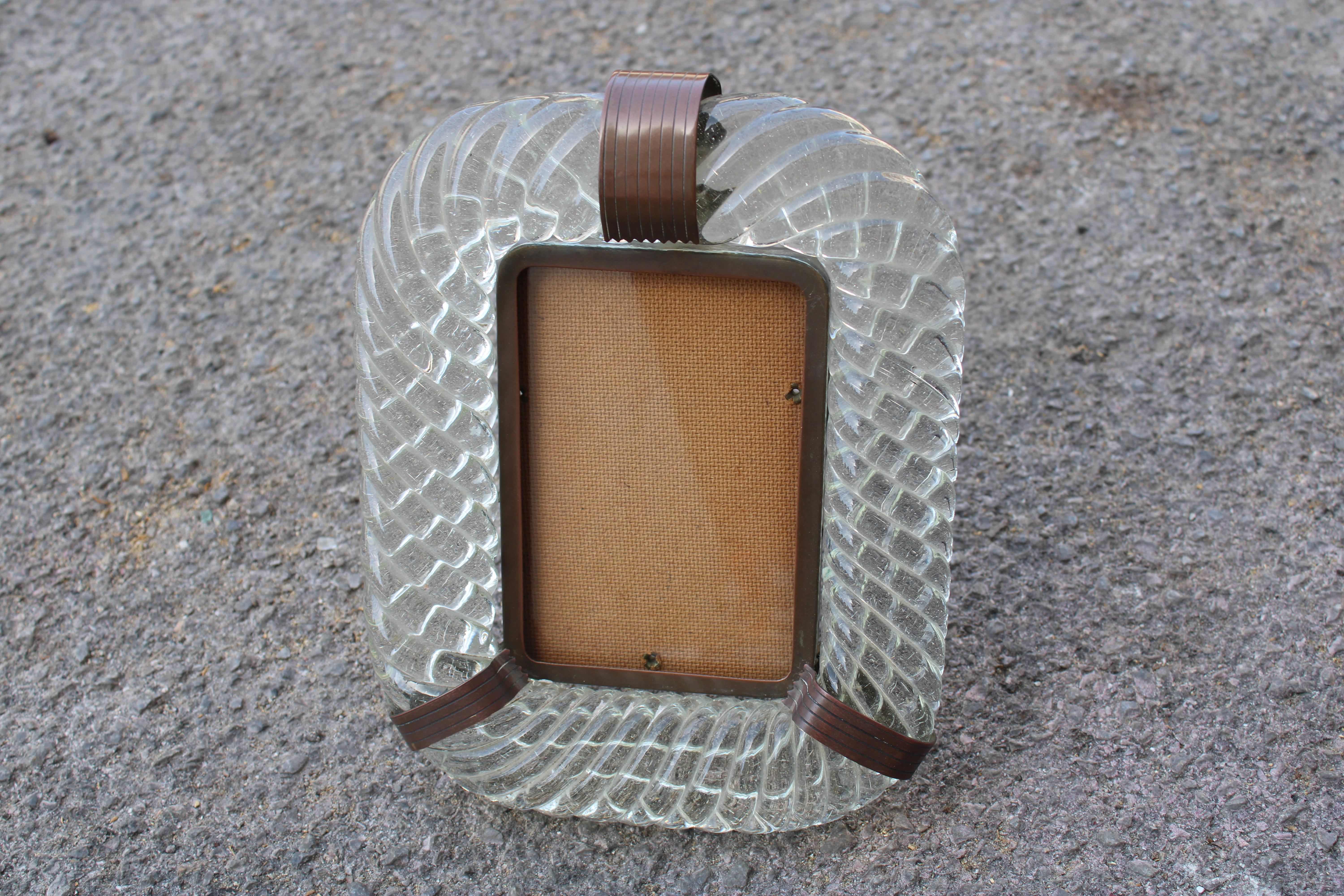 Porte-trou Venini en verre de Murano et laiton 1940 Bon état - En vente à Palermo, Sicily