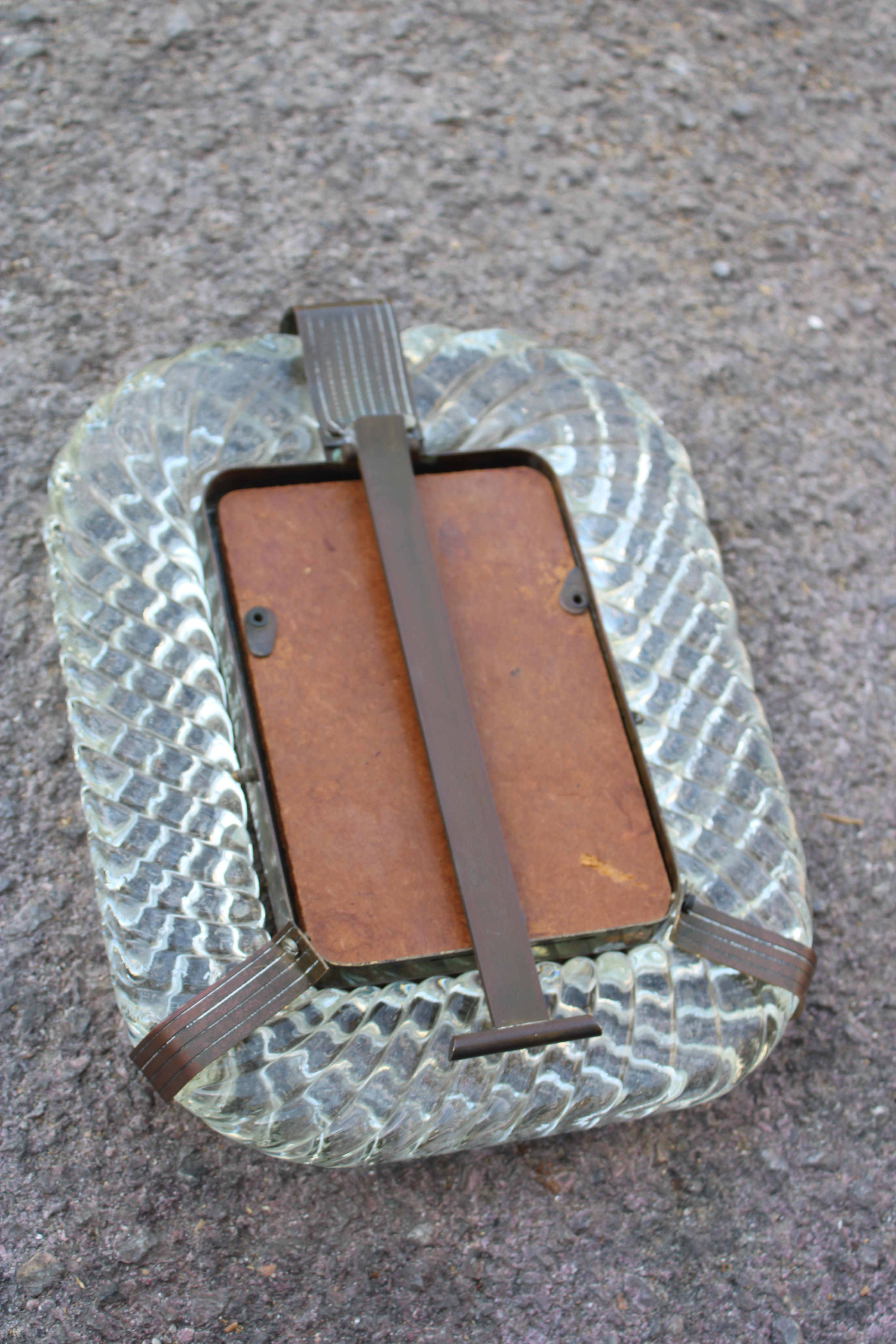 Laiton Porte-trou Venini en verre de Murano et laiton 1940 en vente