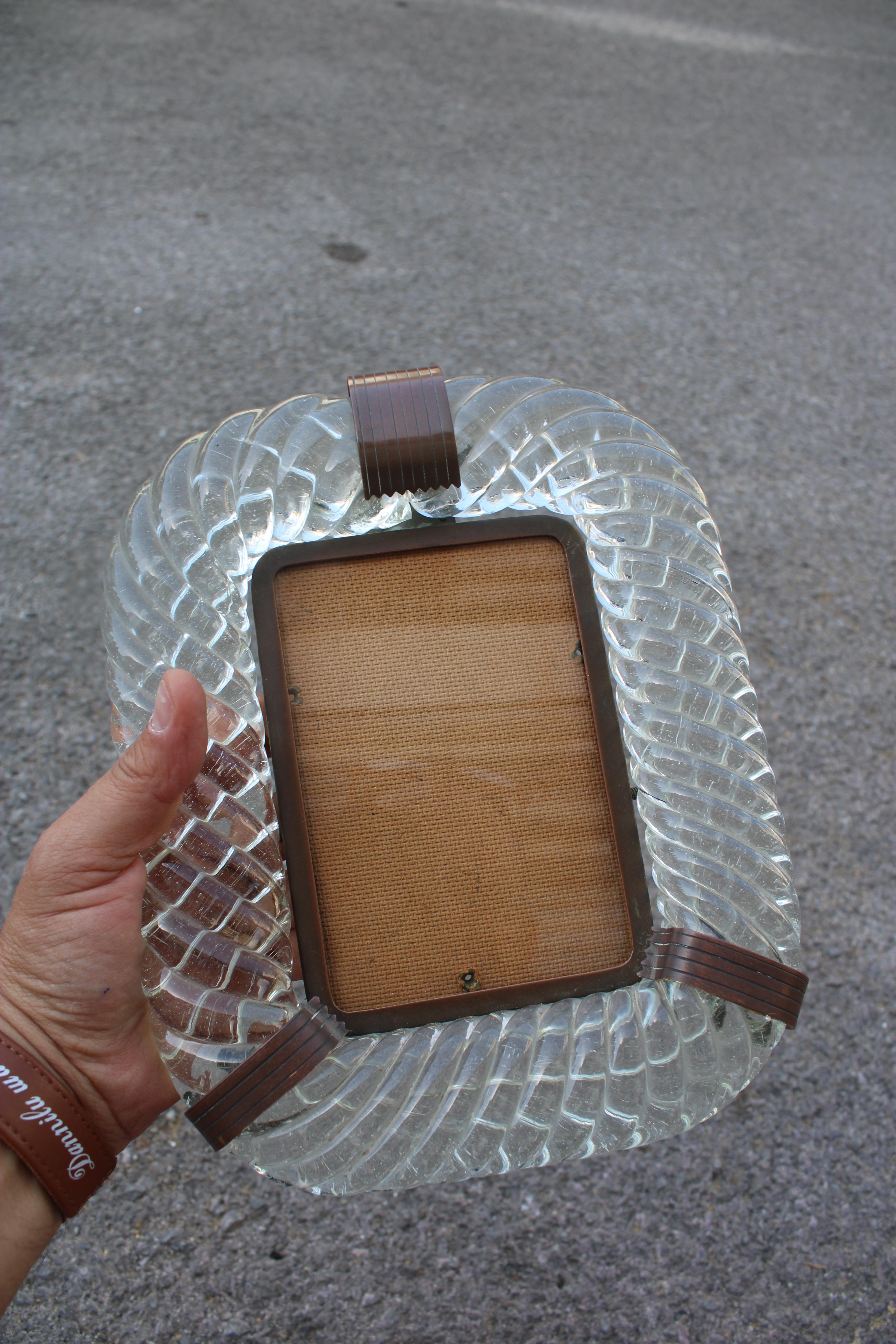 Porte-trou Venini en verre de Murano et laiton 1940 en vente 1