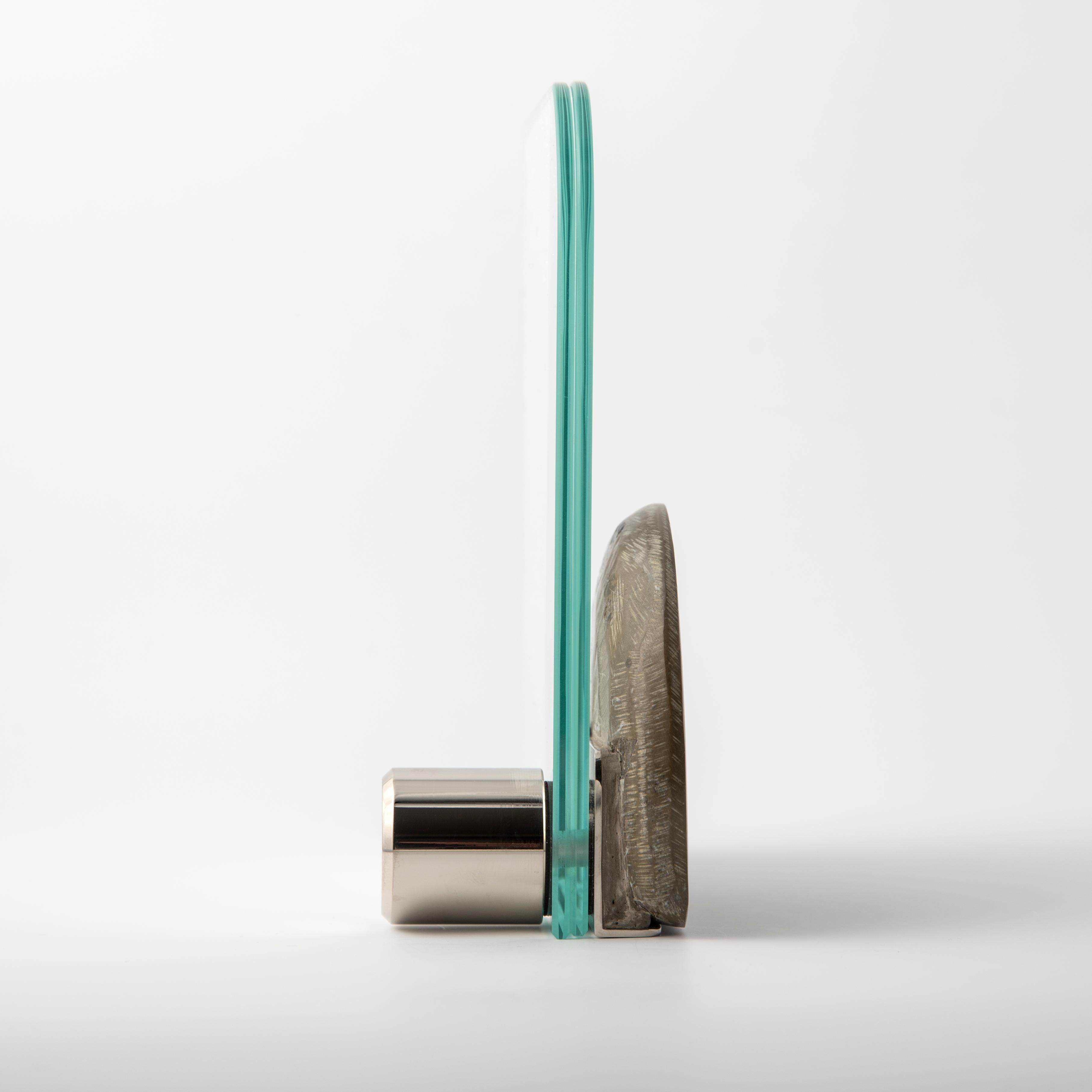 Marco de fotos - Pieza única de diseño contemporáneo  - Colección Fossiline Galvanizado en venta
