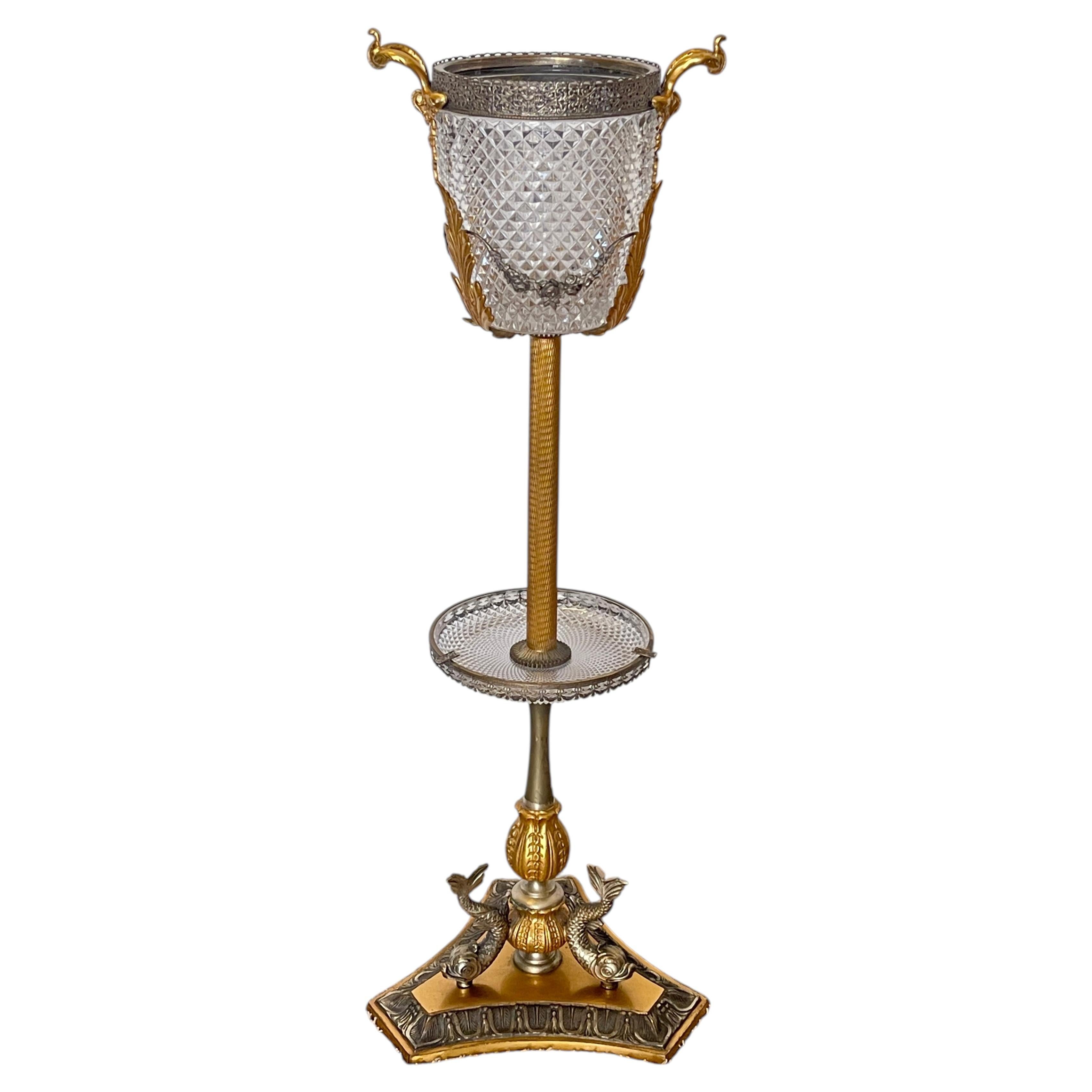 Portaghiaccio Imperiale in cristallo molato e bronzo dorato, “Grand Royal", 1970