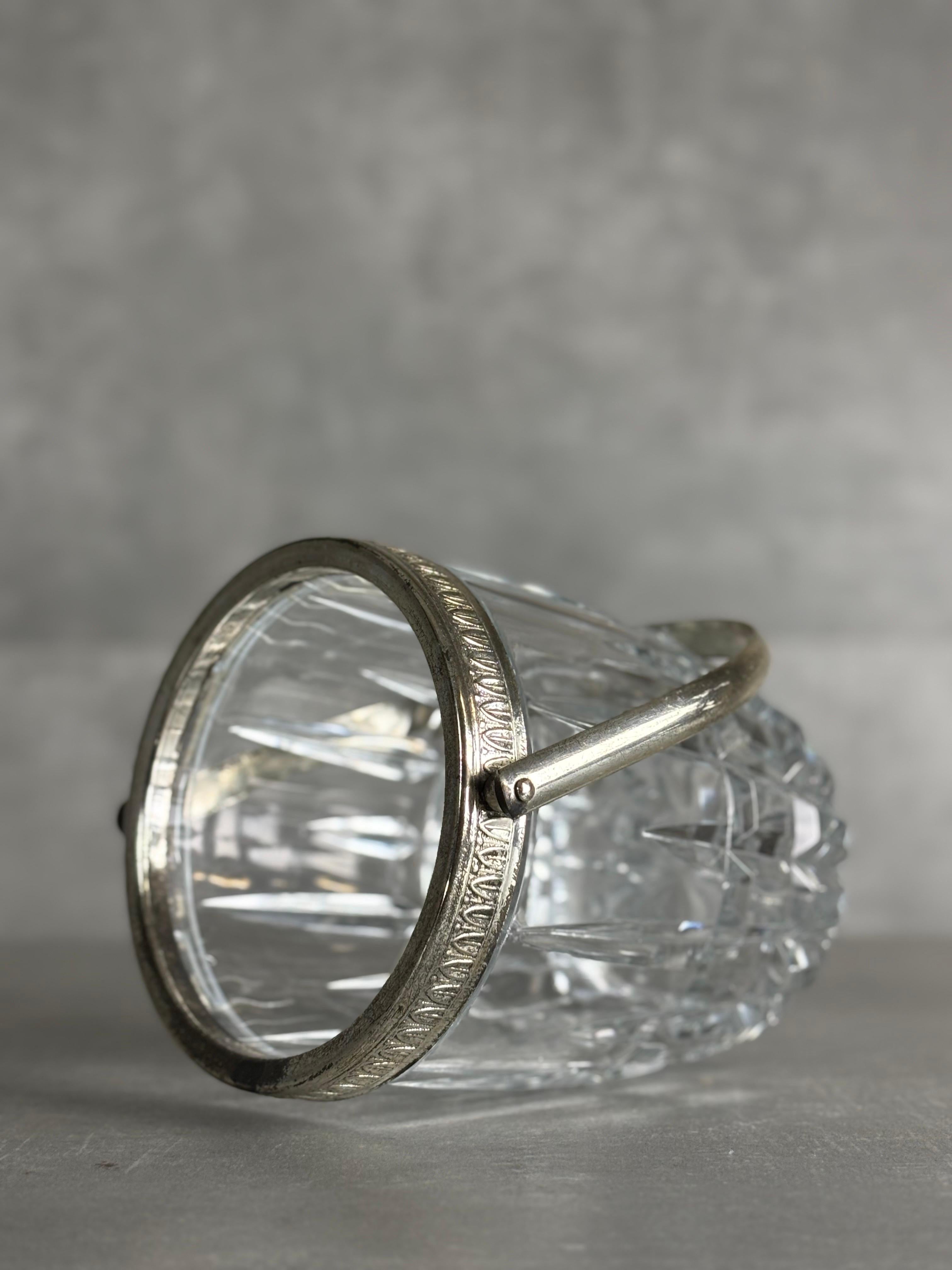 Mid-20th Century Portaghiaccio in cristall e acciaio, 1960s For Sale