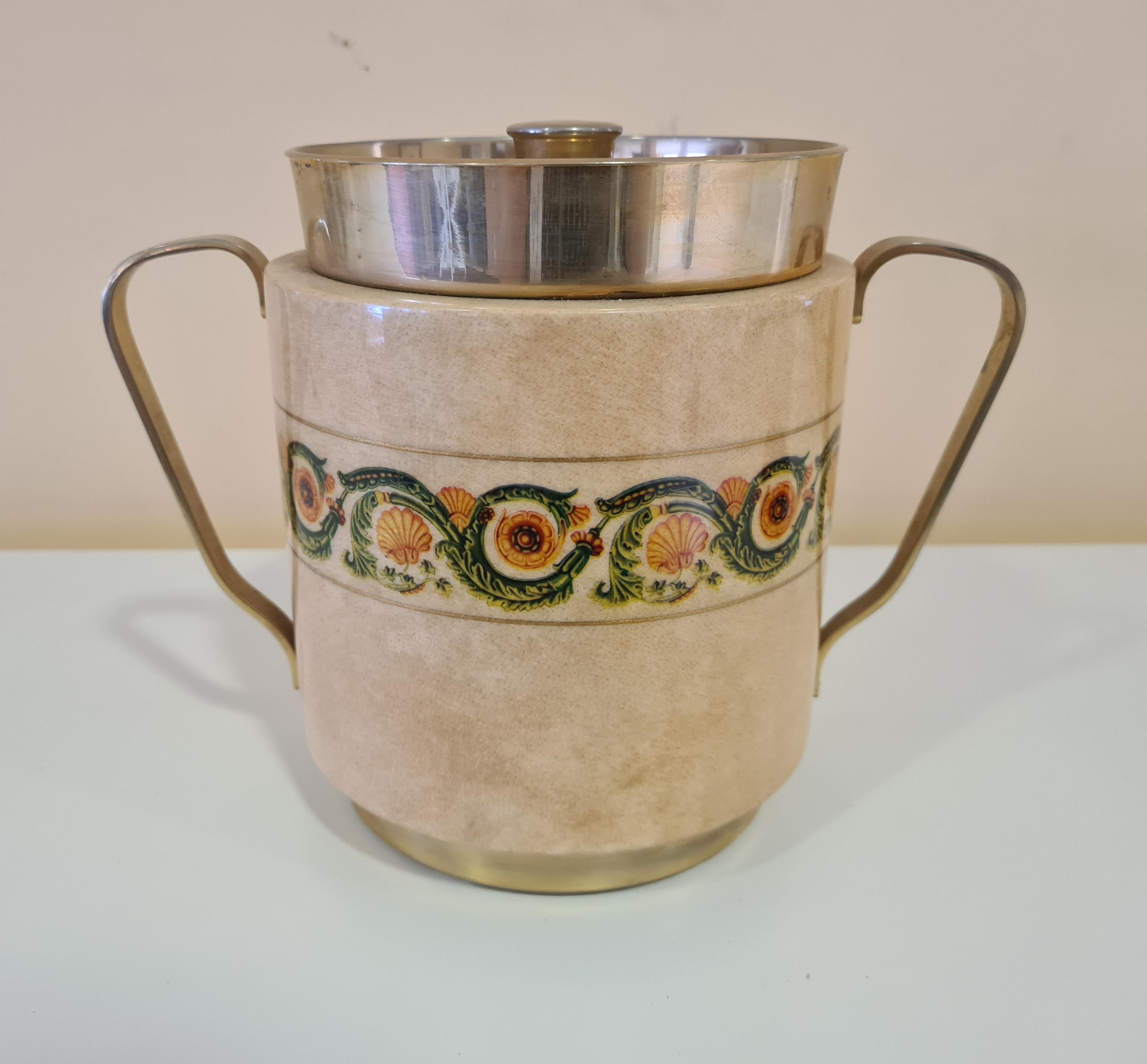 Italian Parchment ice box by Aldo Tura For Sale