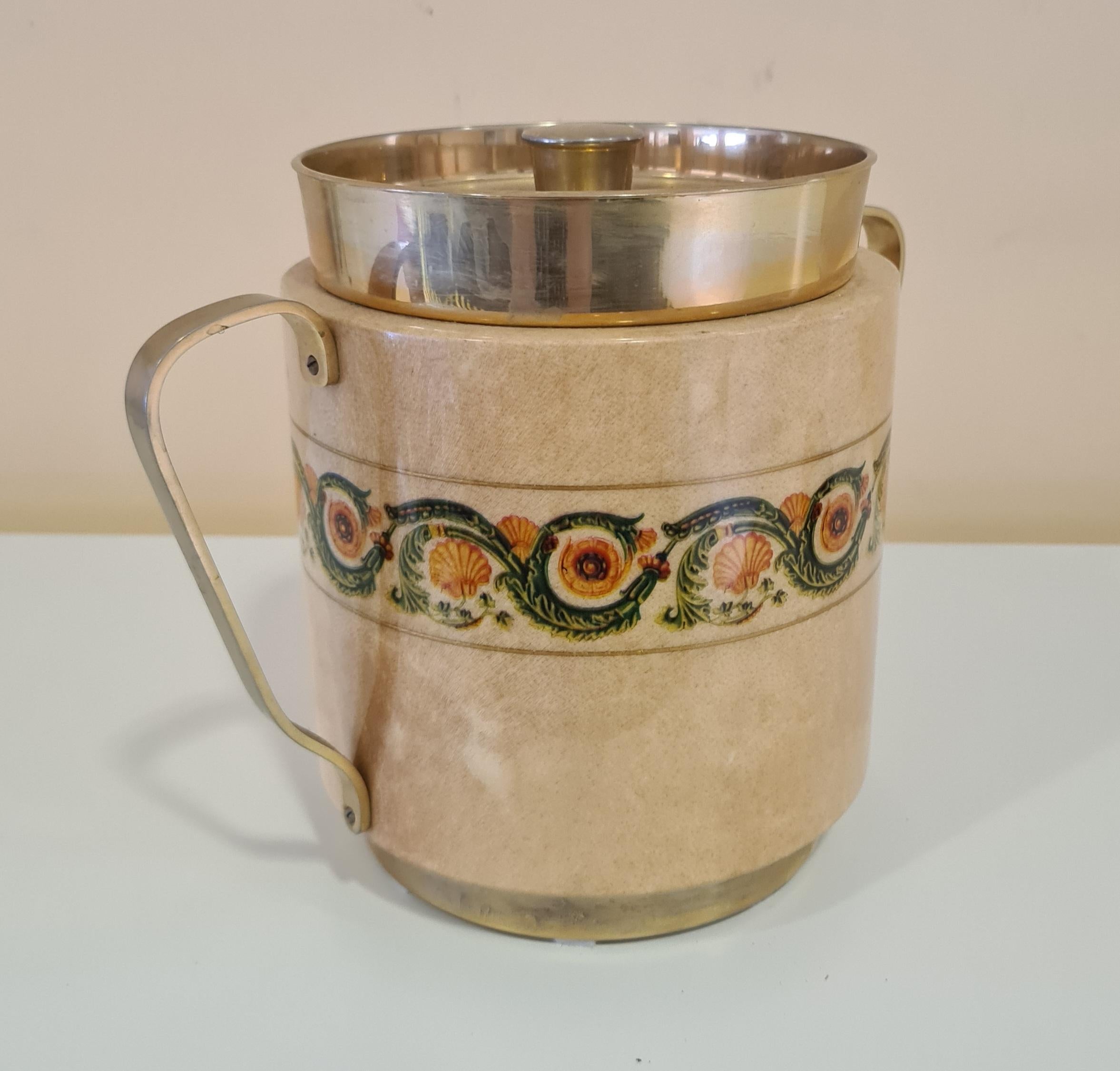 Mid-20th Century Parchment ice box by Aldo Tura For Sale
