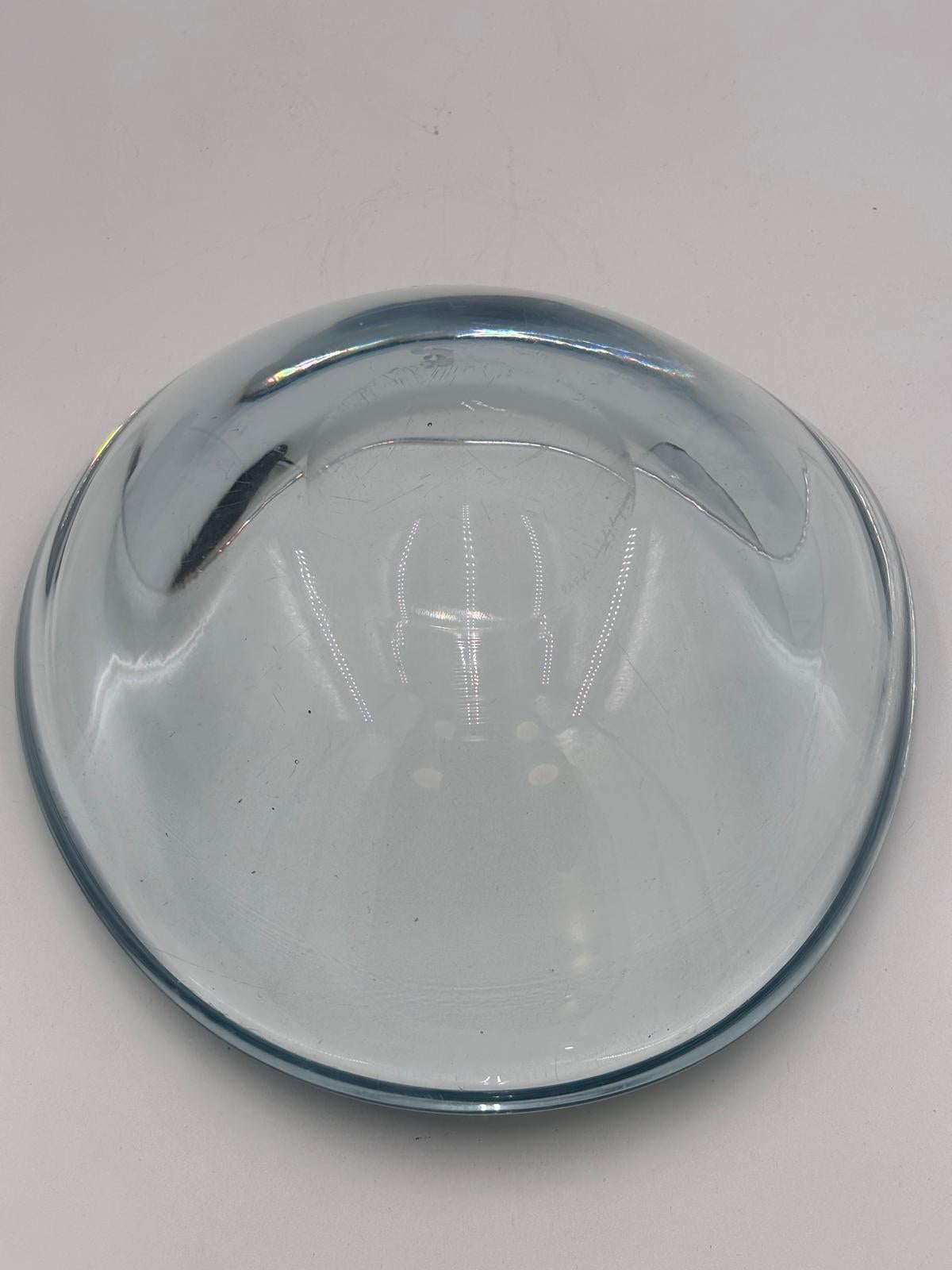 Glass Seventies Swedish origin thick glass jewelry holder For Sale