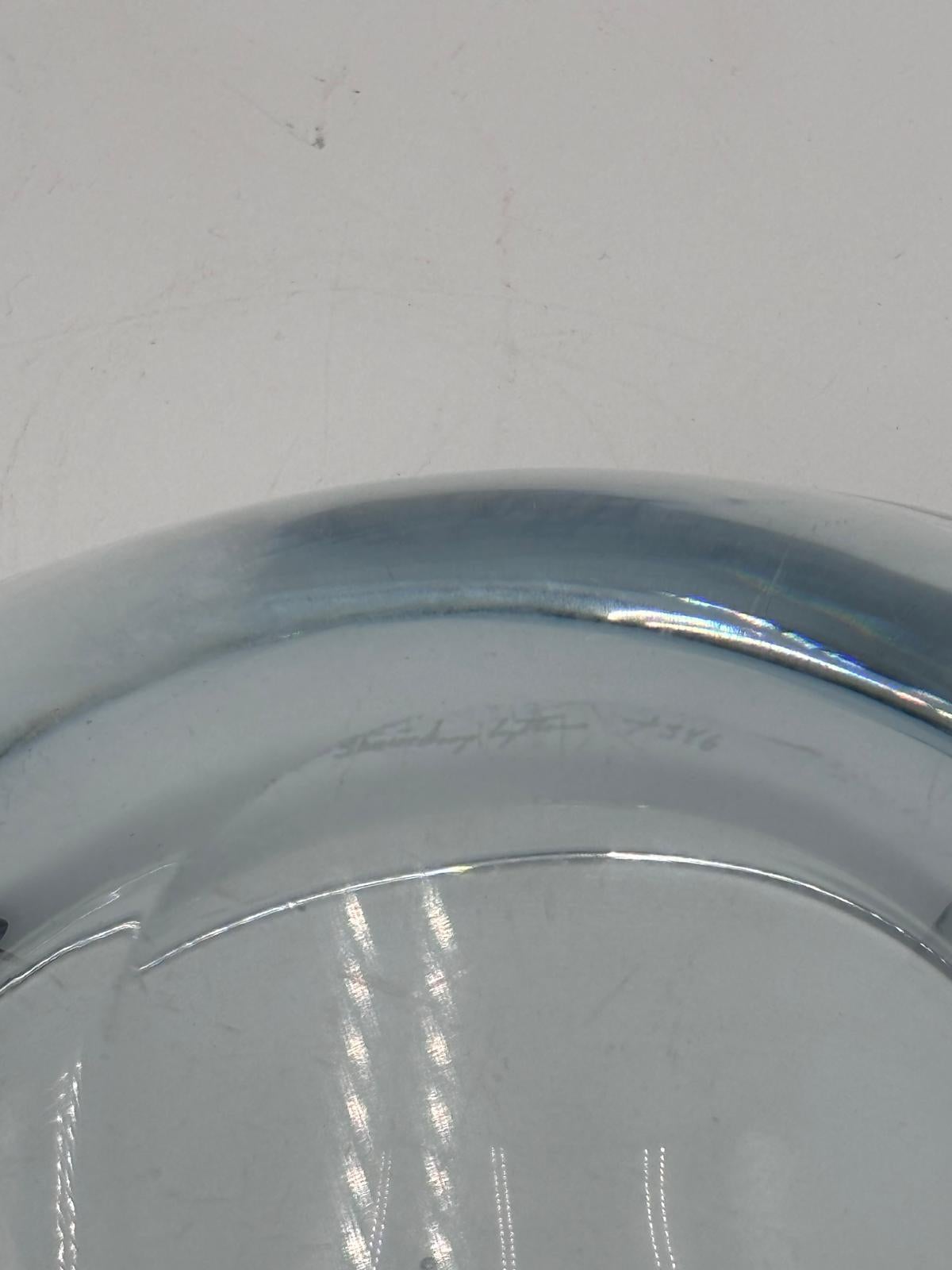 Seventies Swedish origin thick glass jewelry holder For Sale 1