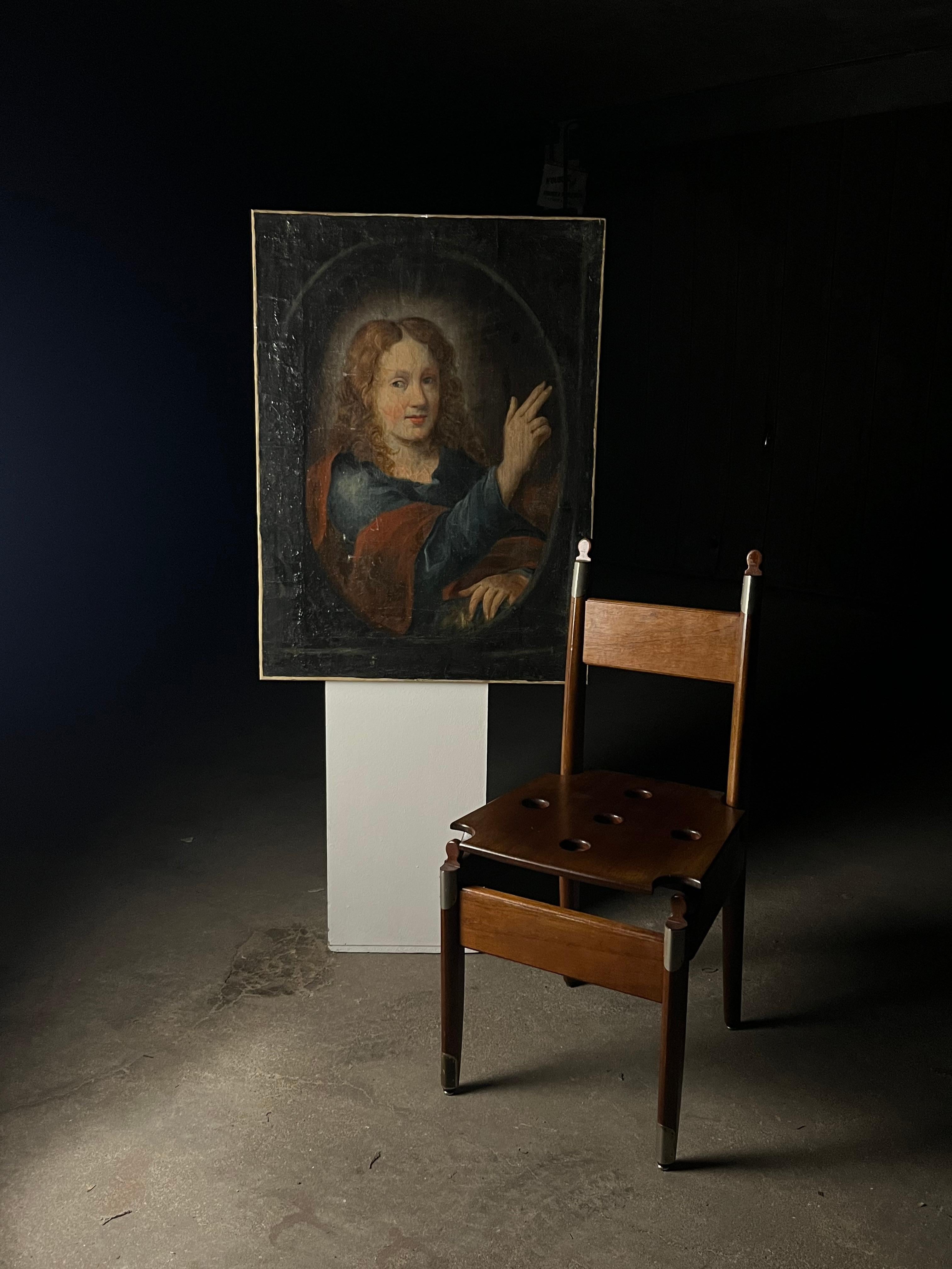 French Portait de jesus huile sur toile Fin 17 ème début 18 ème For Sale