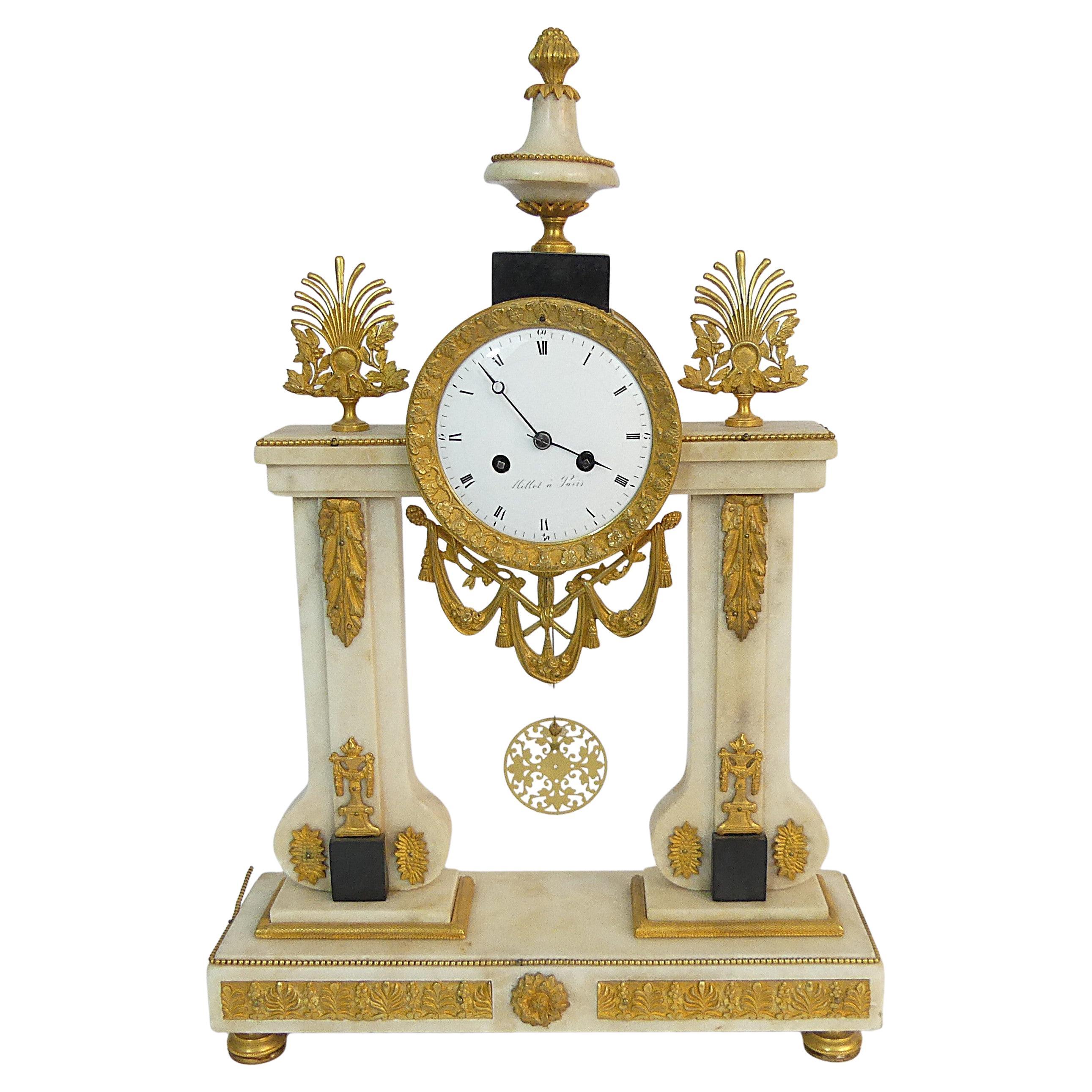 Portal clock, marble, Empire period For Sale