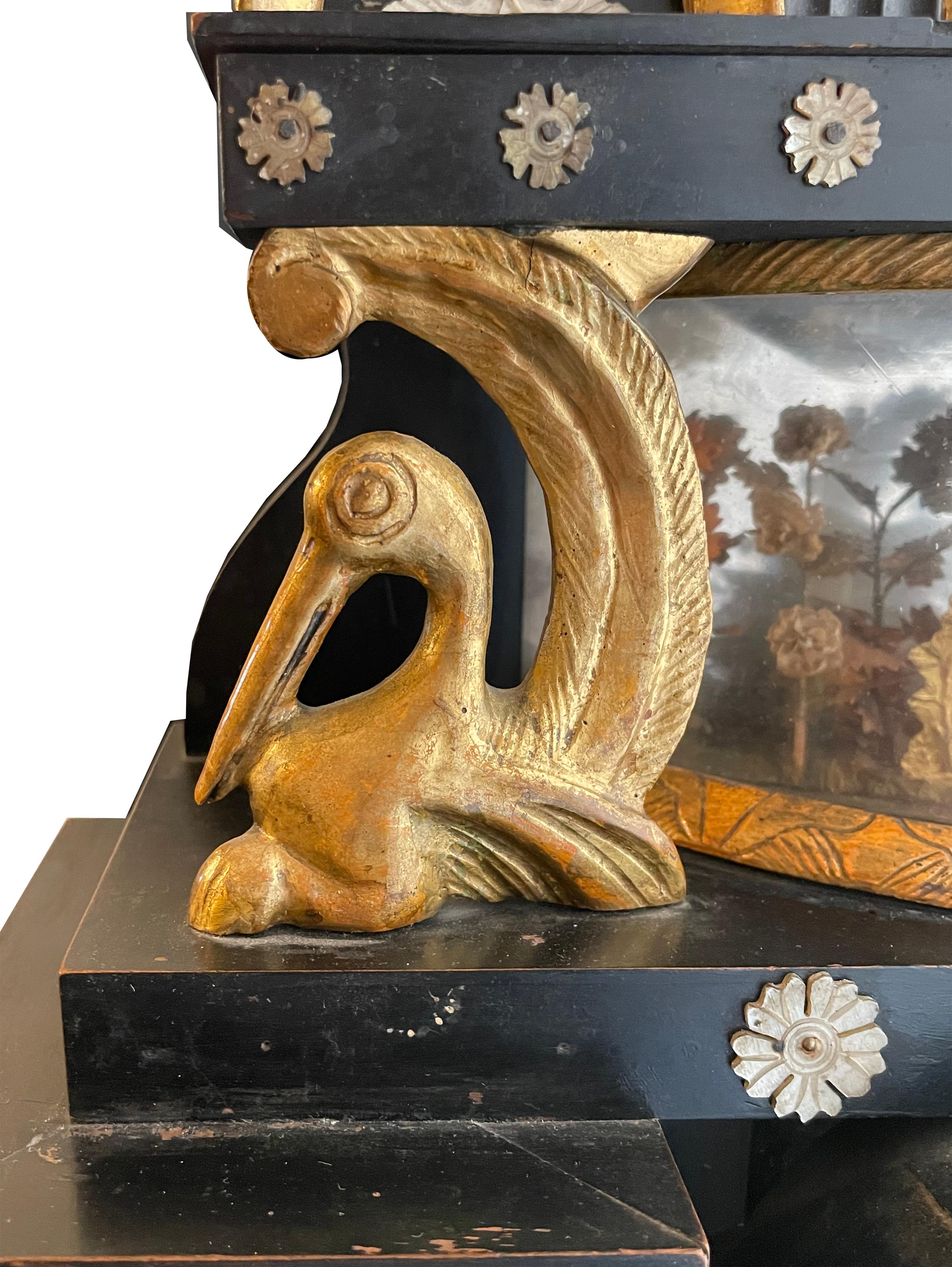 Biedermeier Portal clock Vienna around 1825 with integrated musical mechanism  Signed: A.O. For Sale