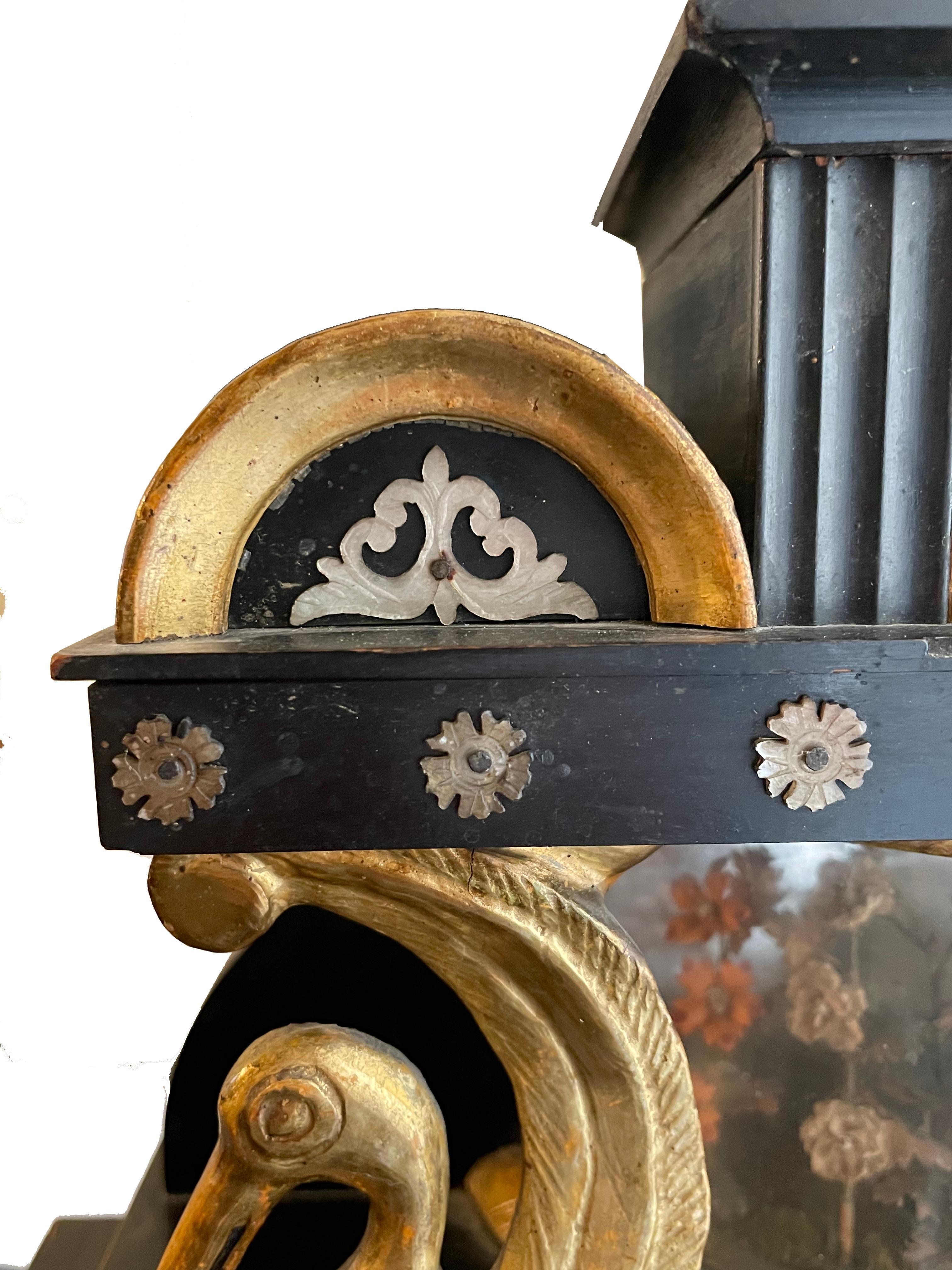 Austrian Portal clock Vienna around 1825 with integrated musical mechanism  Signed: A.O. For Sale