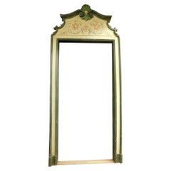 Portal Frame in lacquered wood with floral and leaf paintings, Italy