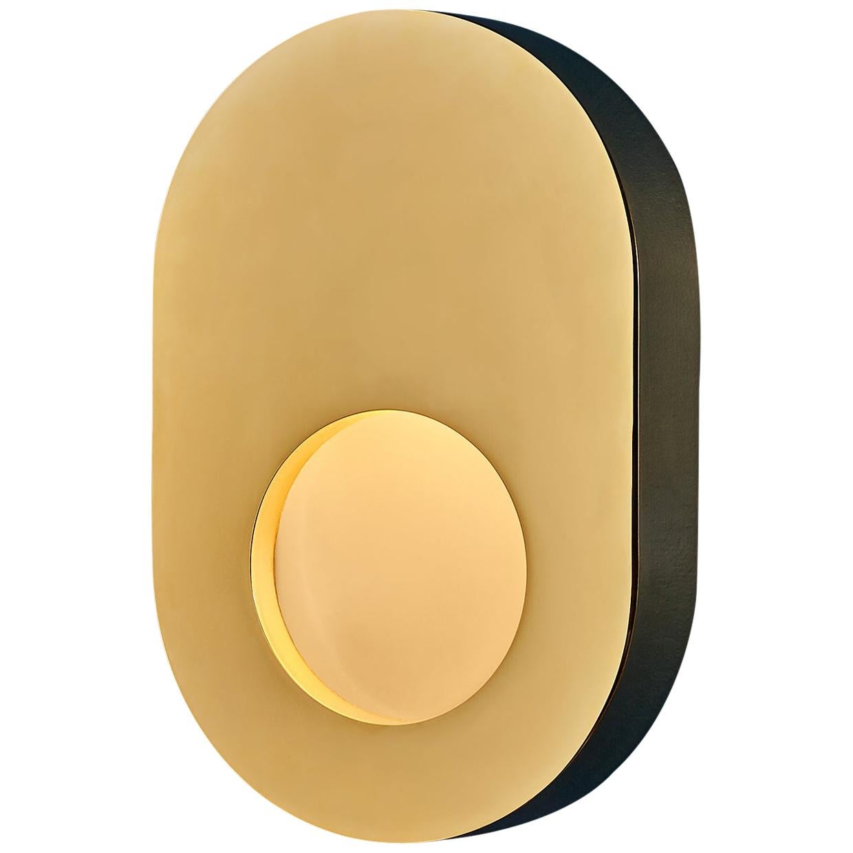 Konekt Portal Sconce Oval in Polished Brass For Sale