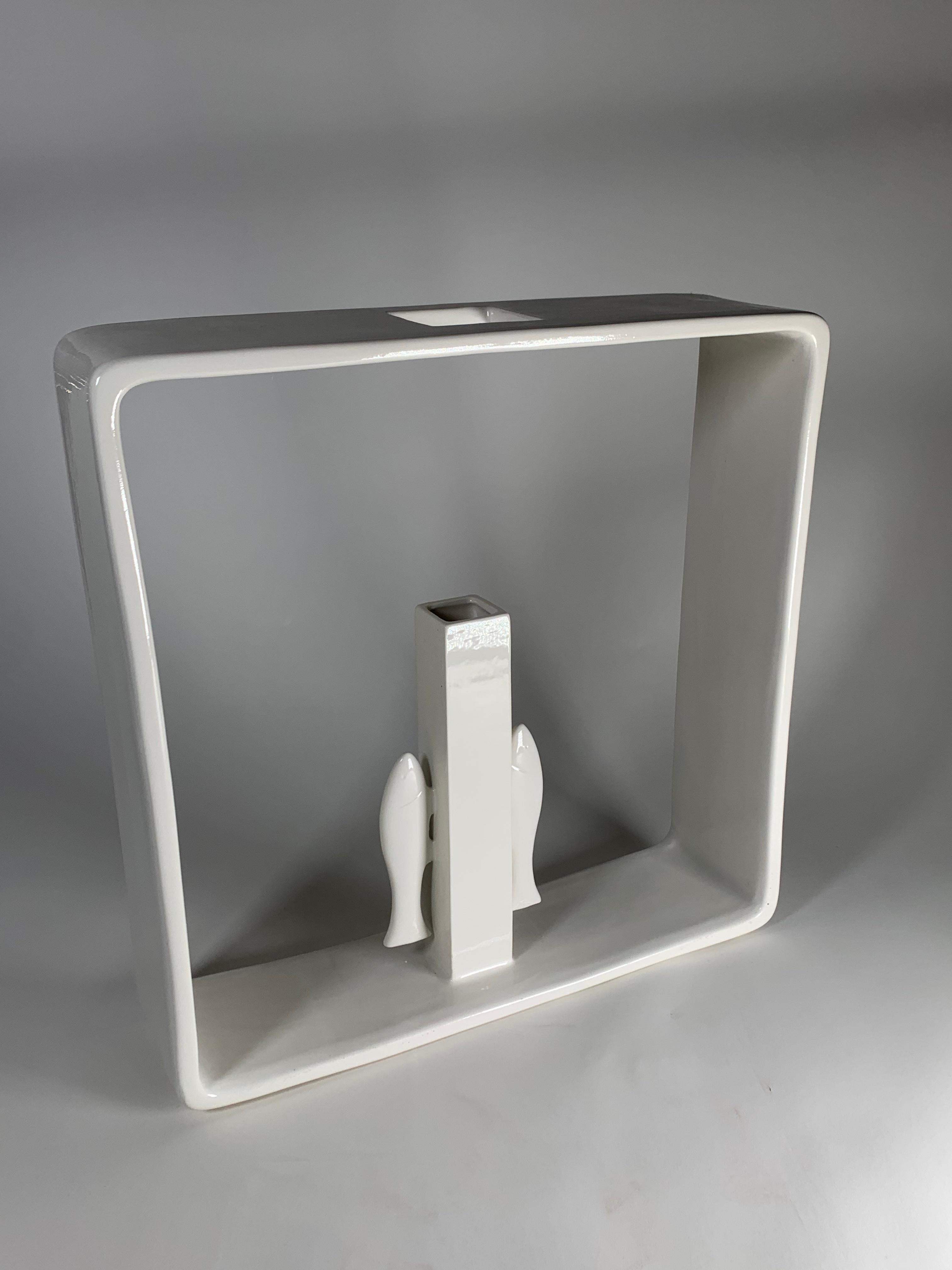 XXIe siècle et contemporain Vase en céramique Portali modèle 14 d'Andrea Branzi pour les éditions Superego. en vente