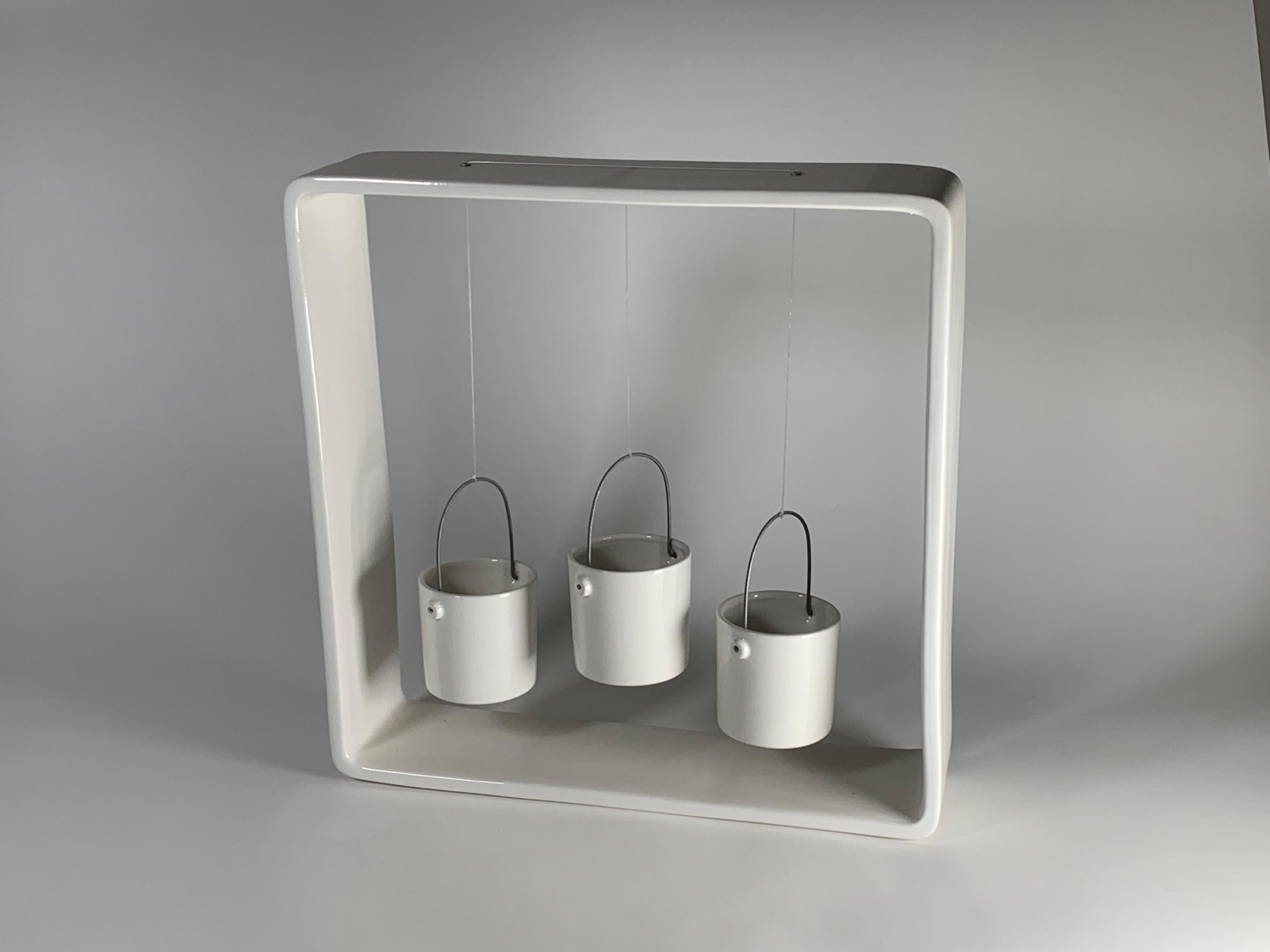 Moderne Vase en céramique Portali modèle 18 d'Andrea Branzi pour les éditions Superego. en vente