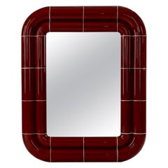 Miroir modulaire Portalito - Finition « Deep Burgundy » brillante d'inspiration céramique