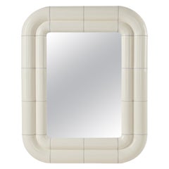 Portalito Modularer Spiegel – Off-White, hochglänzende Oberfläche im Keramik-Look