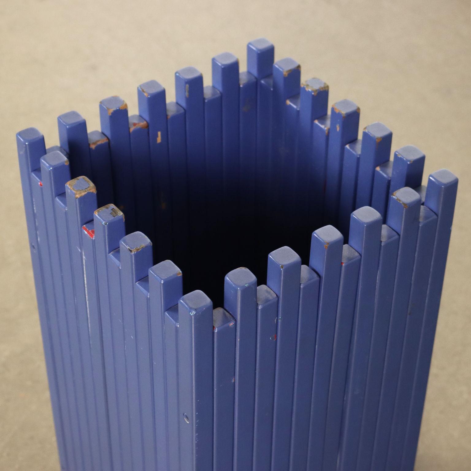 Mid-Century Modern 1960s blue umbrella stand by Ettore Sottsass for Poltronova For Sale