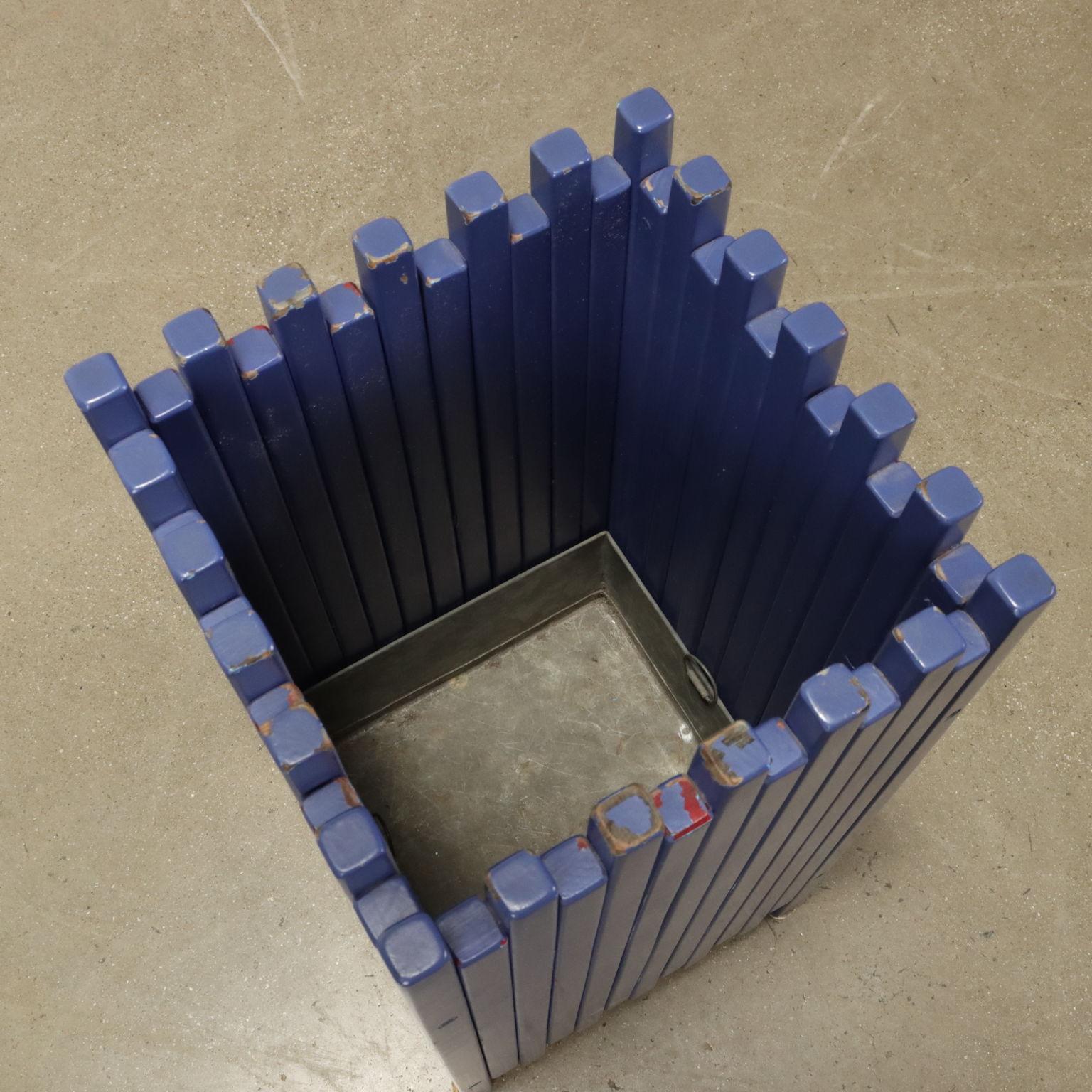 Mid-20th Century 1960s blue umbrella stand by Ettore Sottsass for Poltronova For Sale