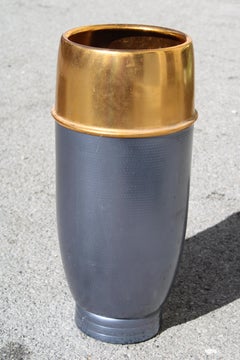 Portaombrelli in Alluminio colorato Blu e Oro Italia 1950