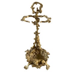 Porte-parapluie vintage en bronze Art déco frances 1970