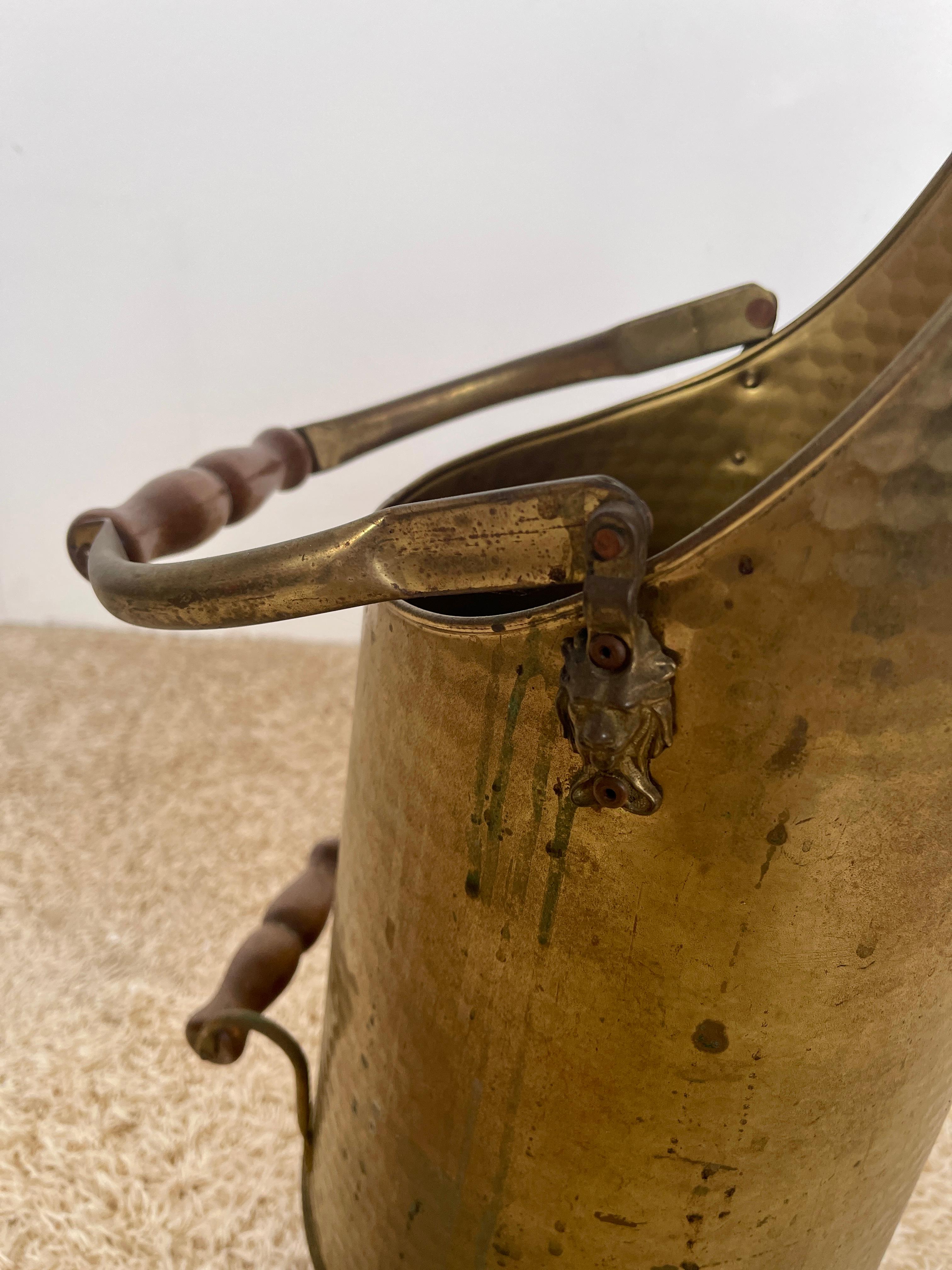Other Antique brass and copper umbrella stand italy 1950s For Sale